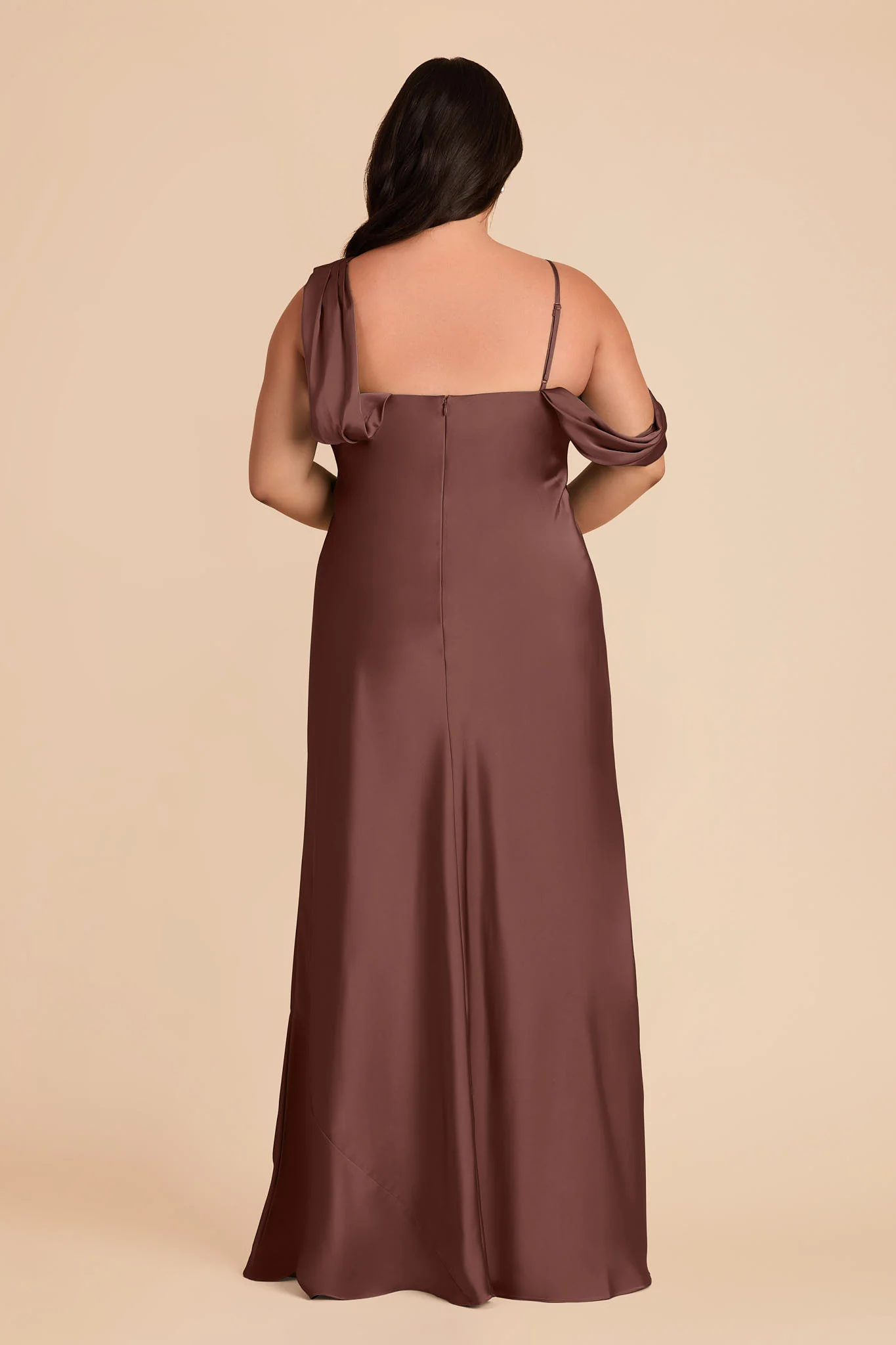Freya Matte Satin Dress - Chocolate Brown - Image 7