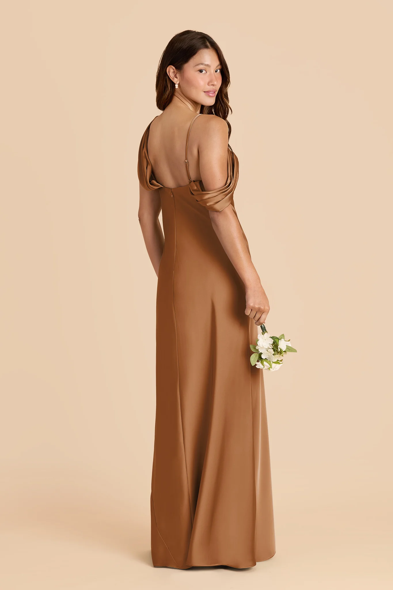 Freya Matte Satin Dress - Copper - Image 4