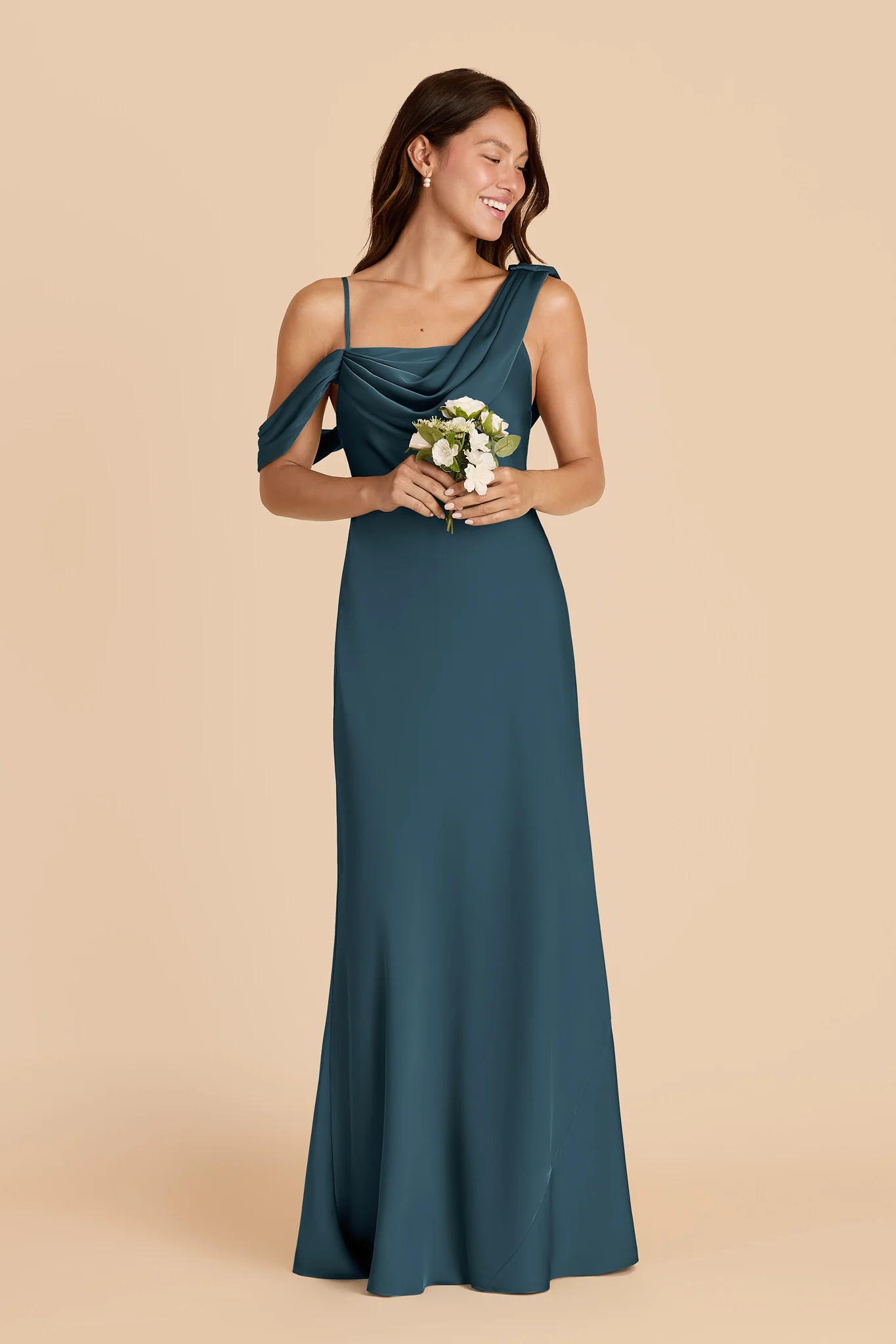 Freya Matte Satin Dress - Dark Teal