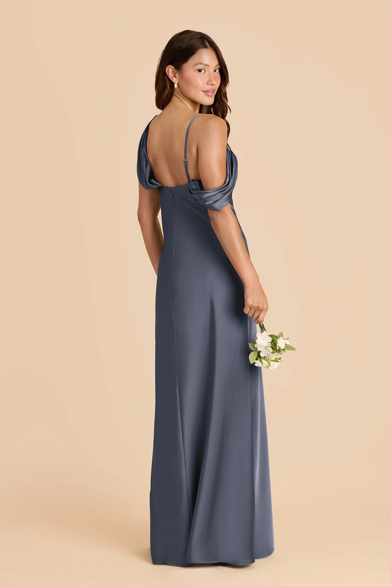 Freya Matte Satin Dress - Dusk Blue - Image 4