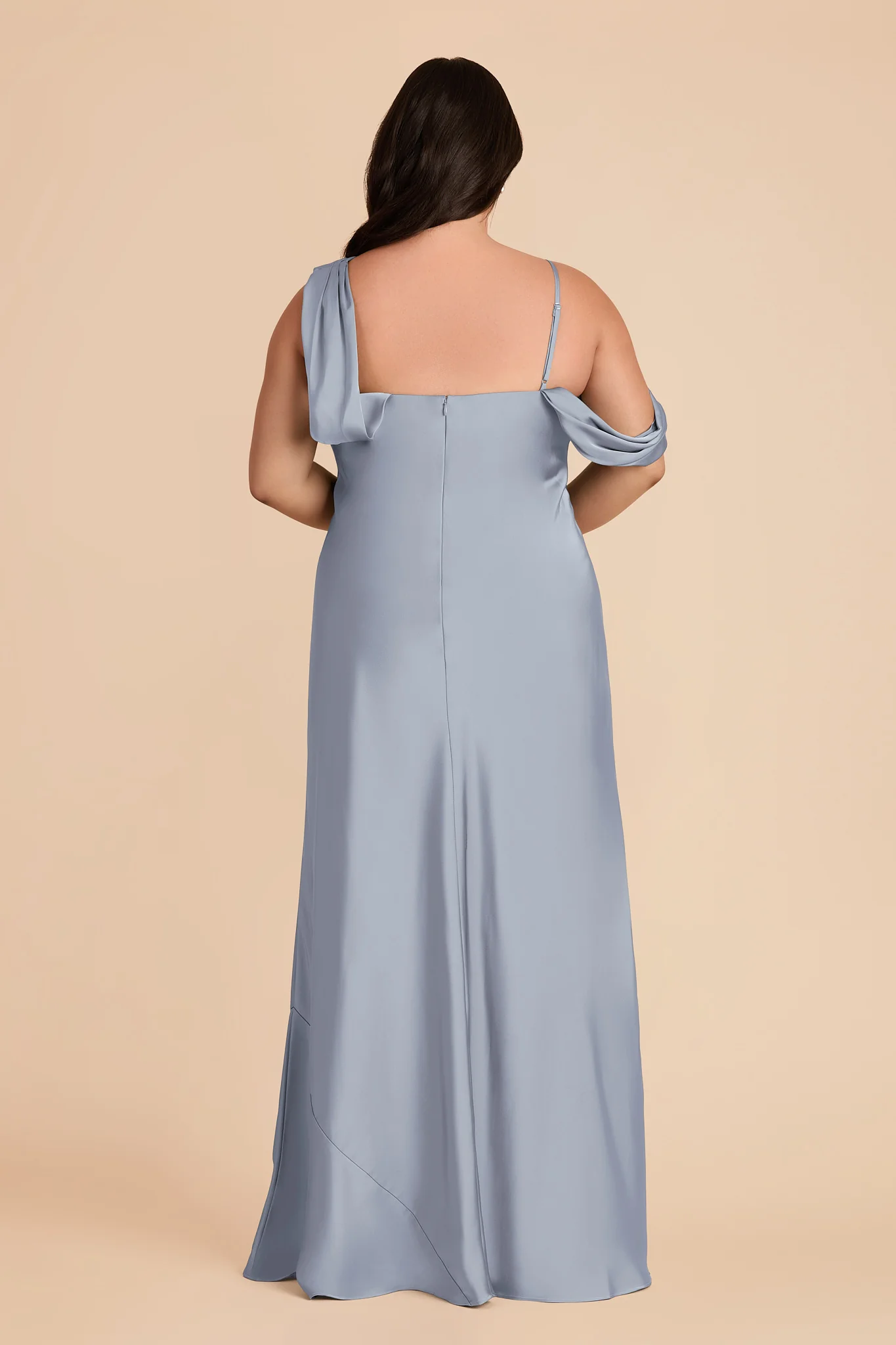 Freya Matte Satin Dress - Dusty Blue - Image 7