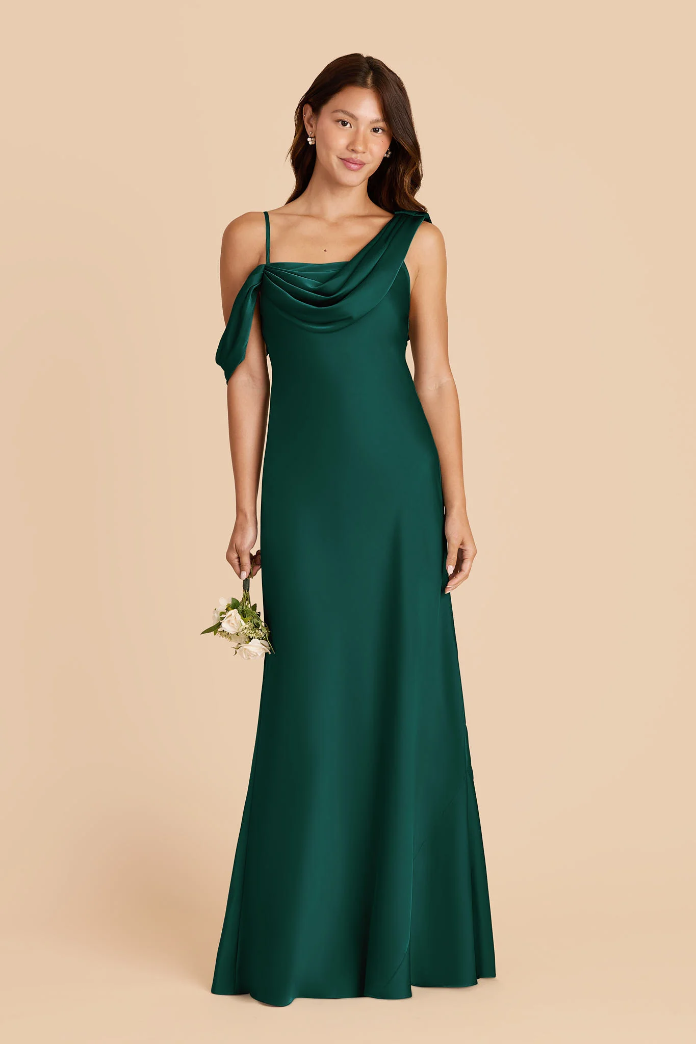 Freya Matte Satin Dress - Emerald