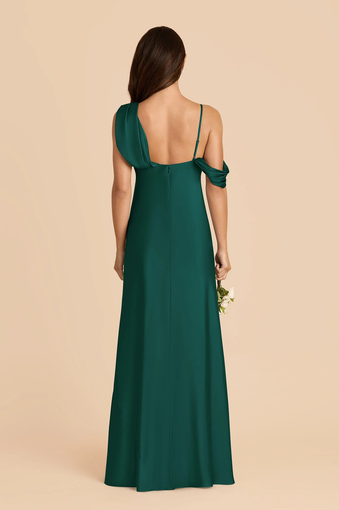 Freya Matte Satin Dress - Emerald - Image 5