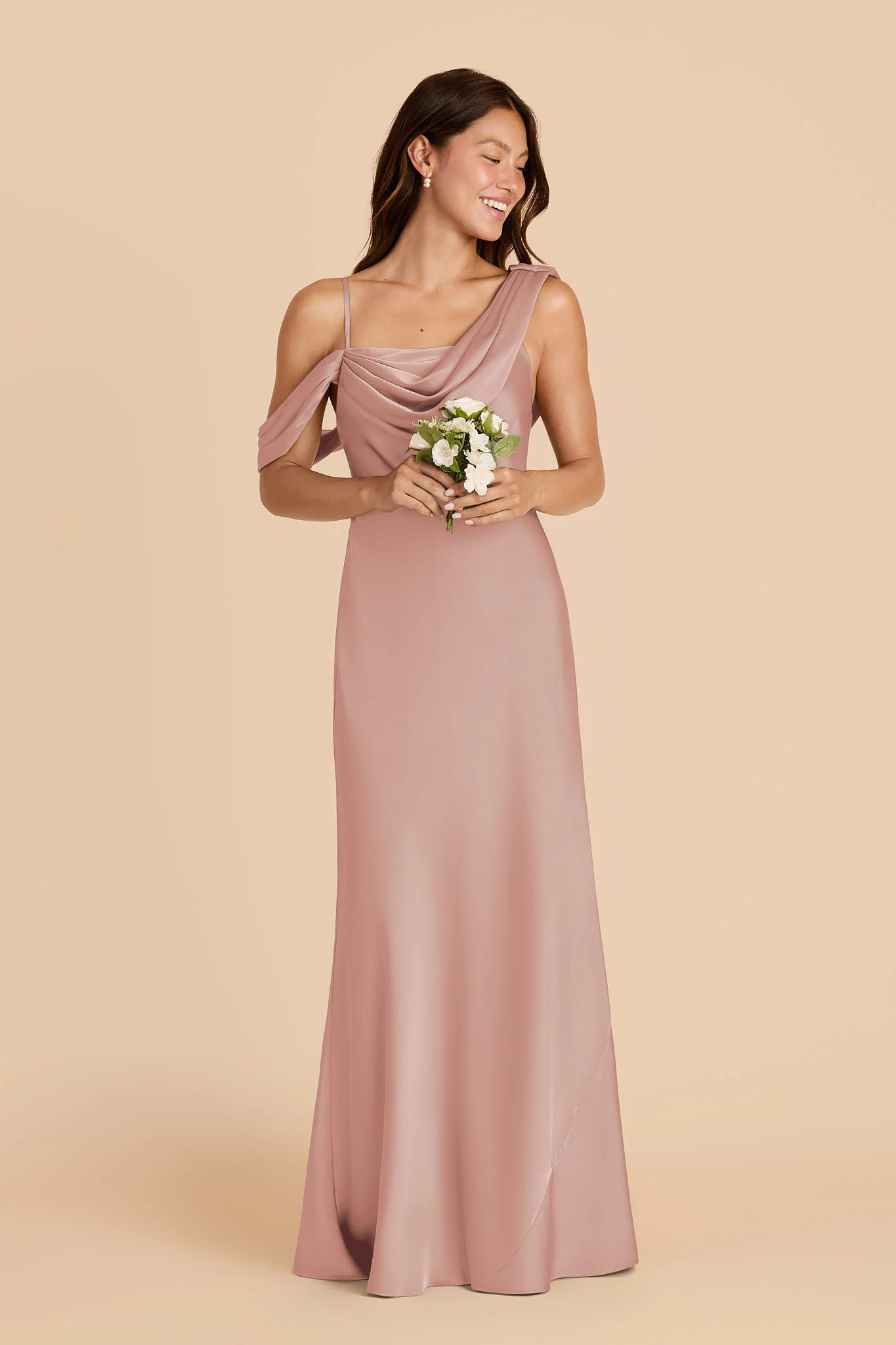 Freya Matte Satin Dress - English Rose - Image 2