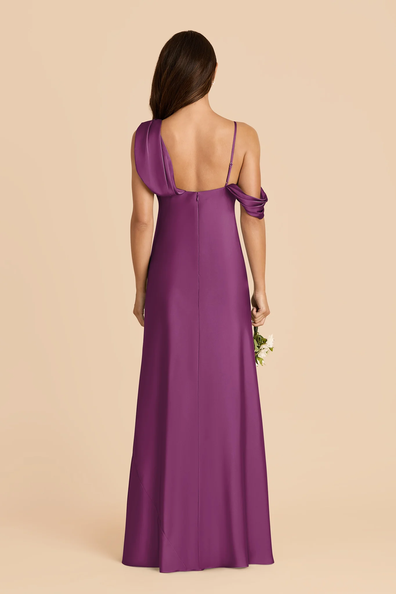Freya Matte Satin Dress - Fig - Image 5