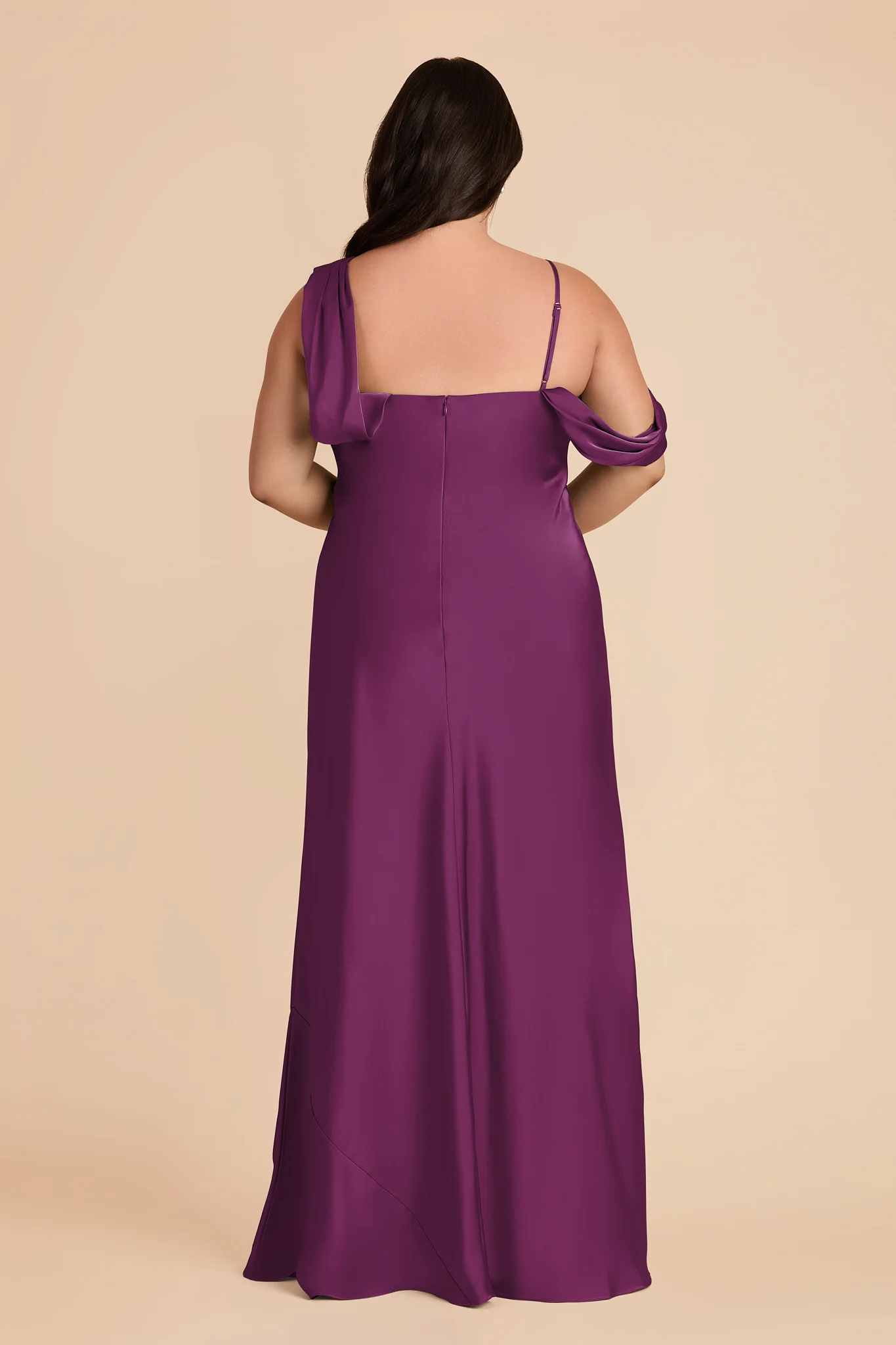 Freya Matte Satin Dress - Fig - Image 7