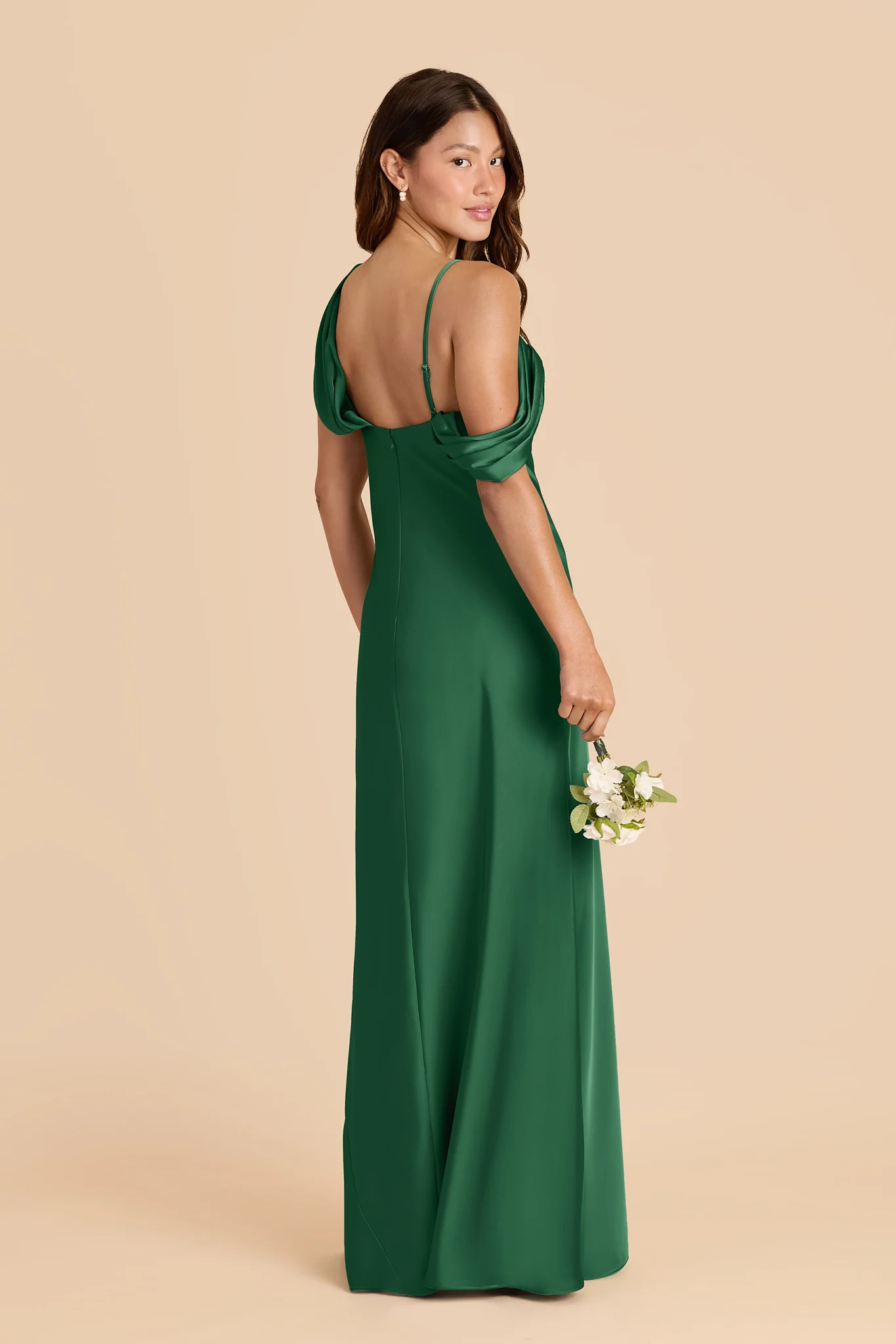 Freya Matte Satin Dress - Forest Green - Image 4