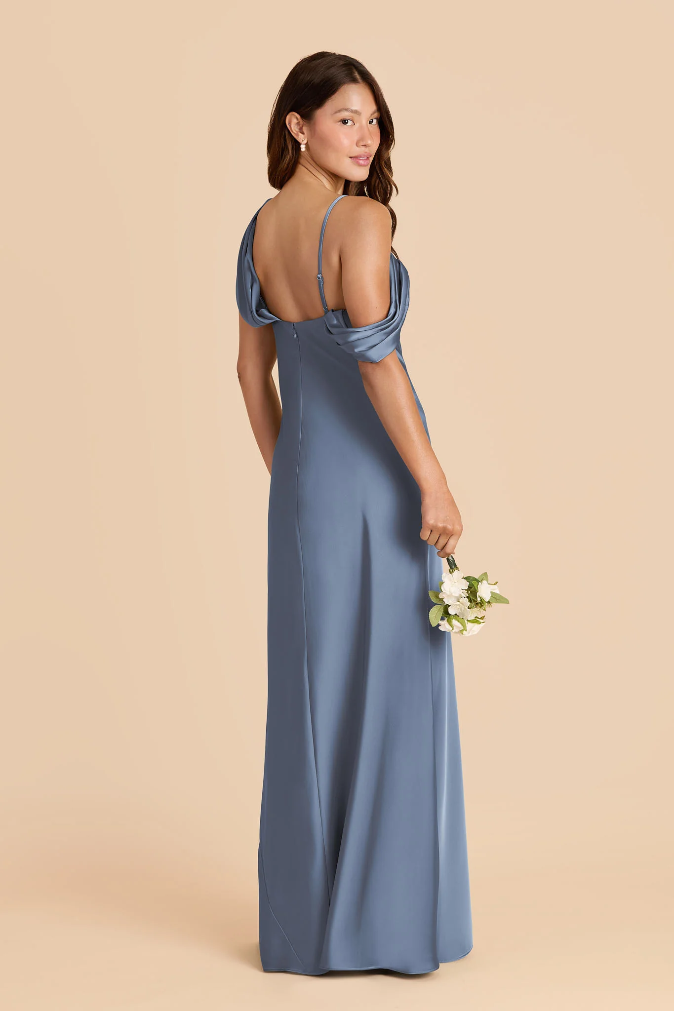 Freya Matte Satin Dress - French Blue - Image 3