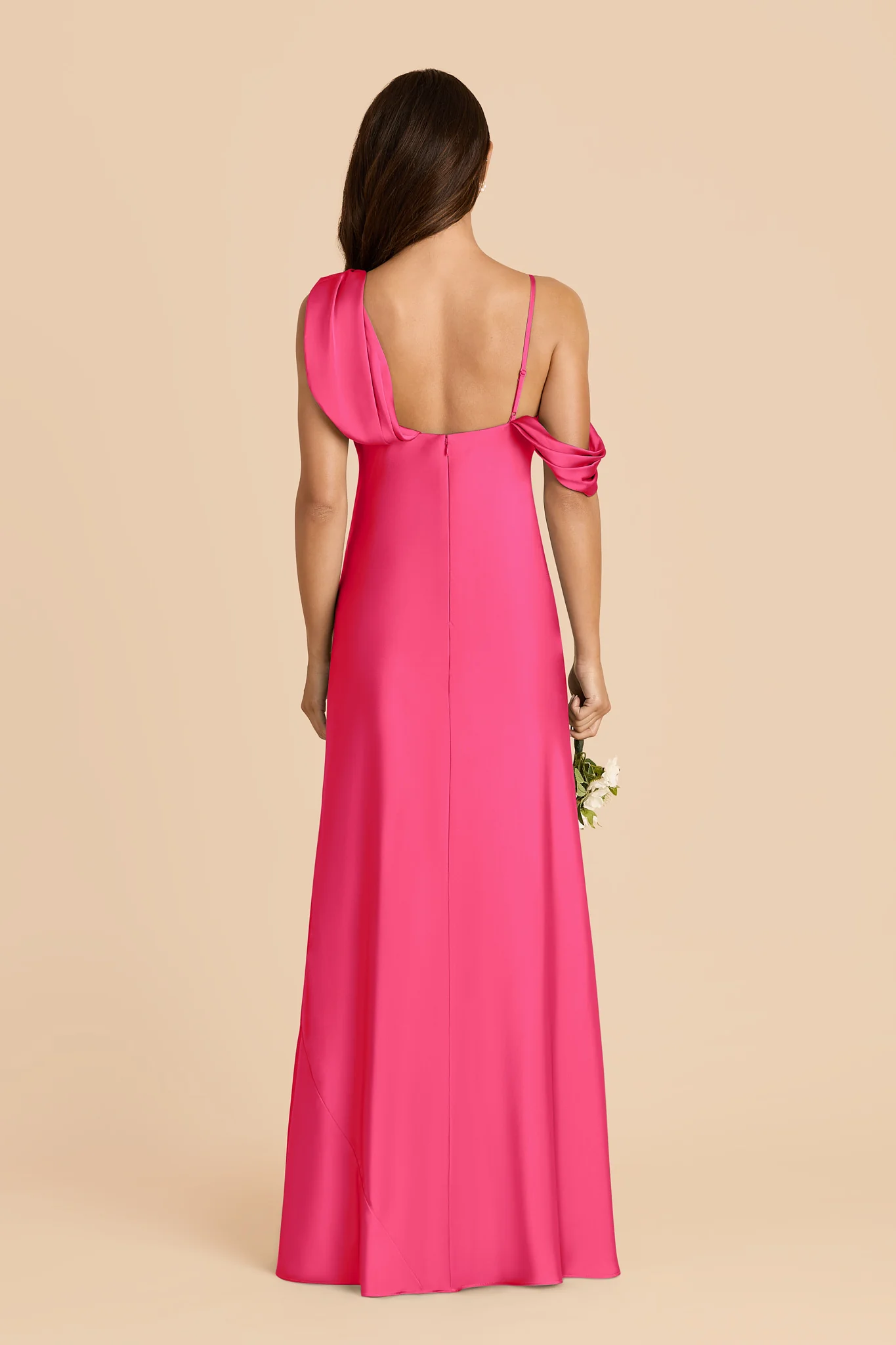 Freya Matte Satin Dress - Fuchsia - Image 5