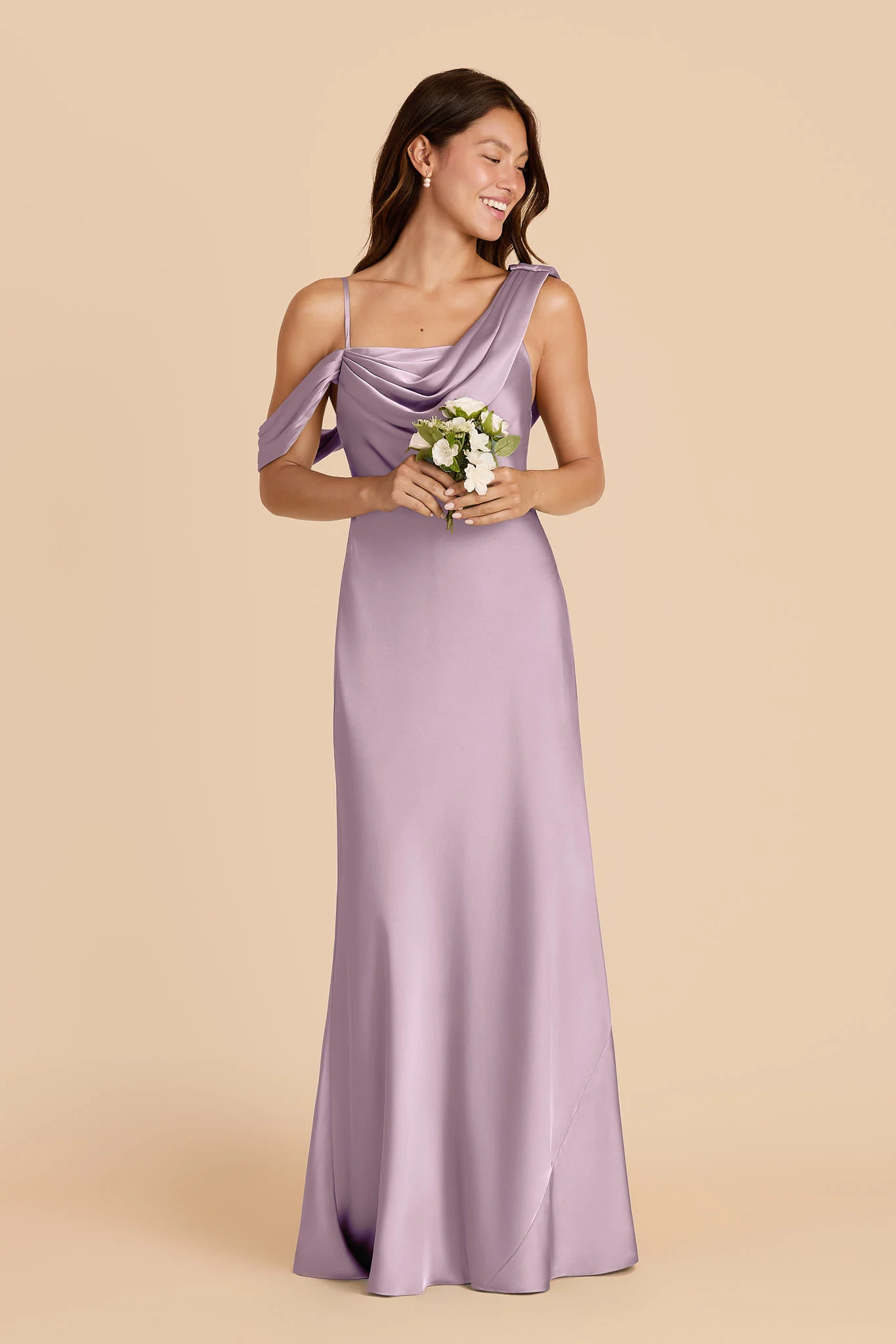 Freya Matte Satin Dress - Lavender - Image 2
