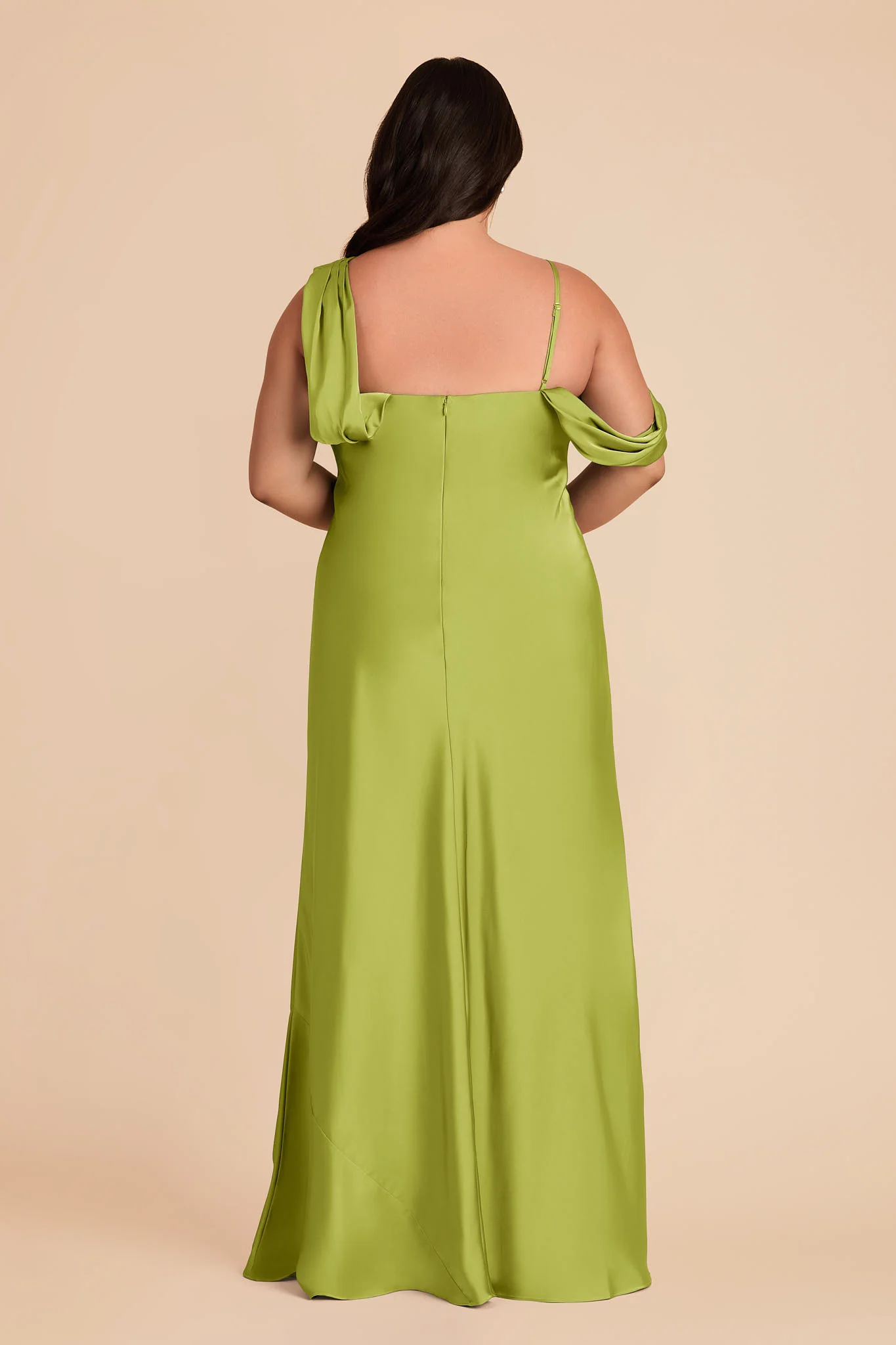 Freya Matte Satin Dress - Matcha - Image 7
