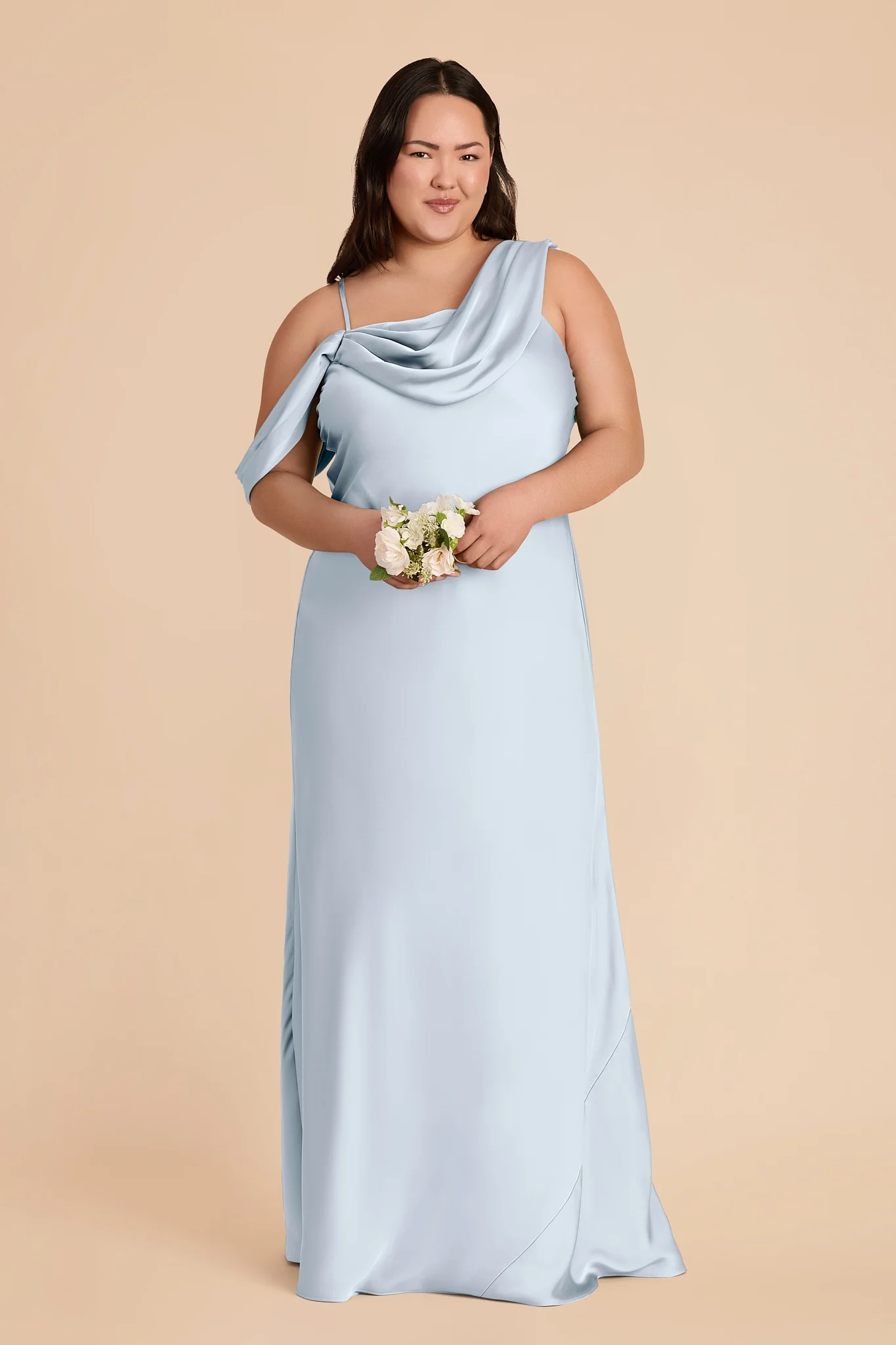 Freya Matte Satin Dress - Mist Blue - Image 2