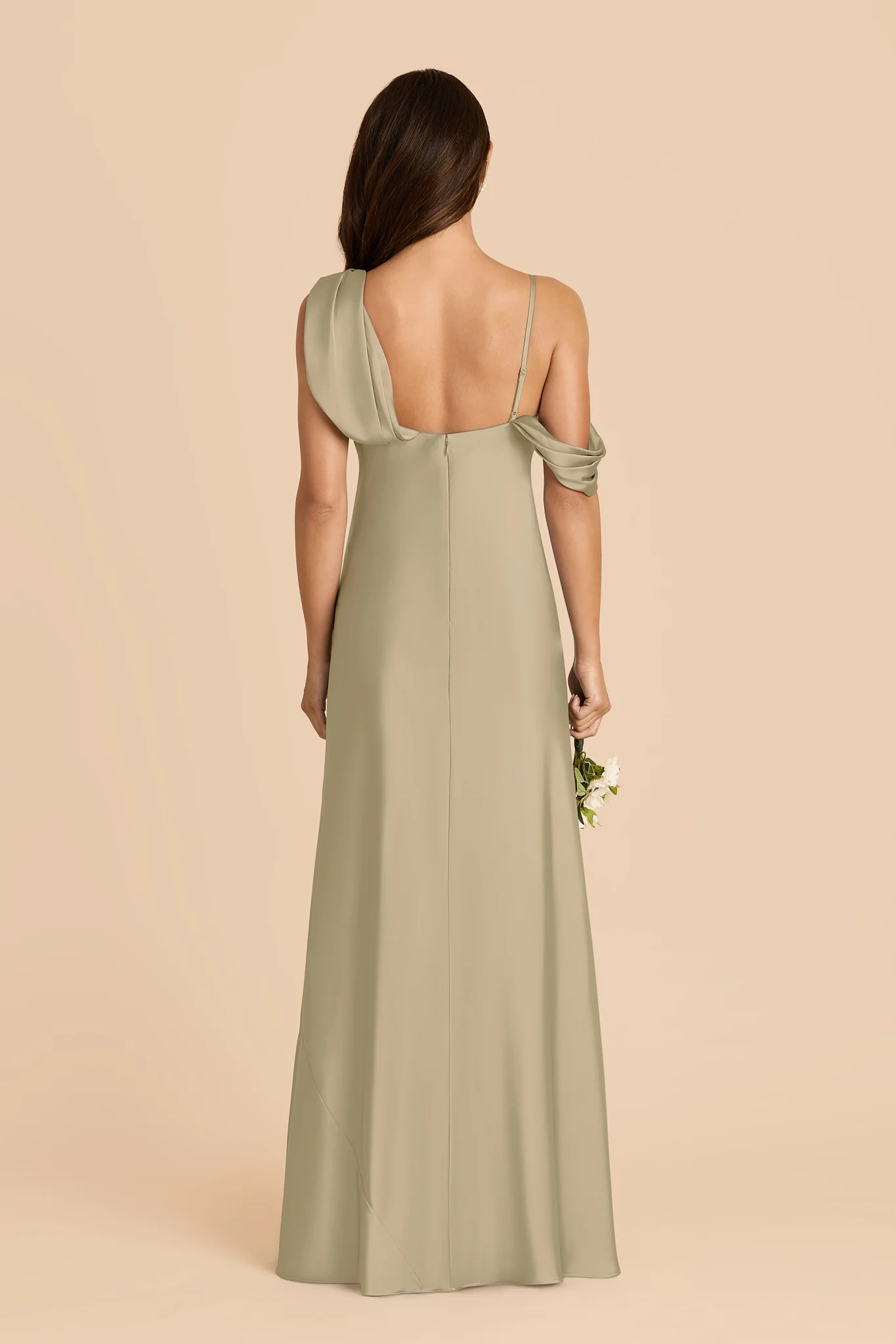 Freya Matte Satin Dress - Moss Green - Image 5