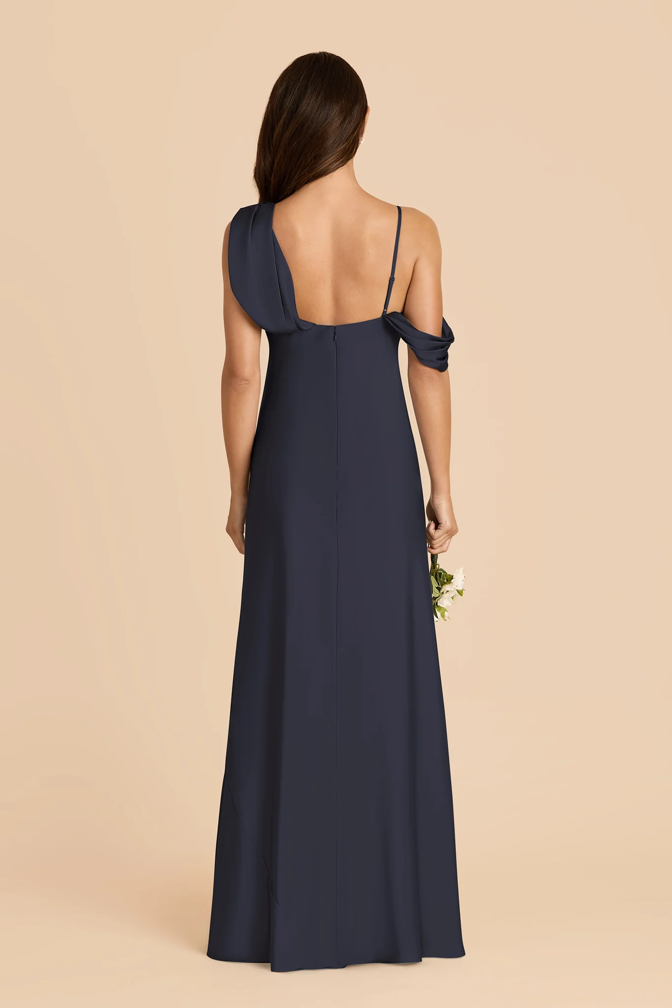 Freya Matte Satin Dress - Navy - Image 5