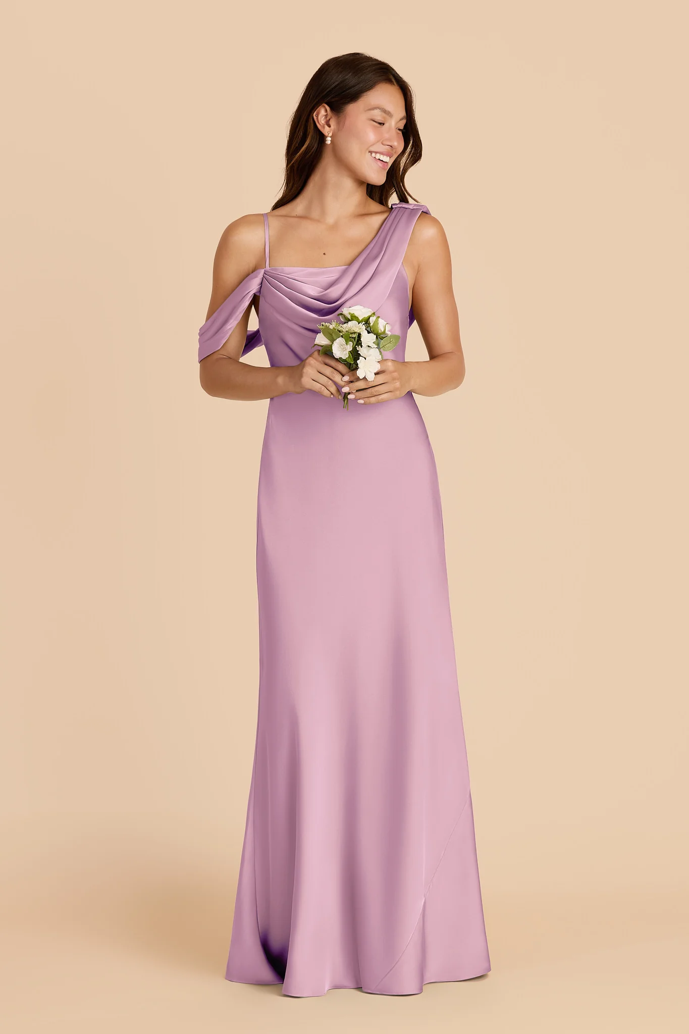 Freya Matte Satin Dress - Orchid - Image 3