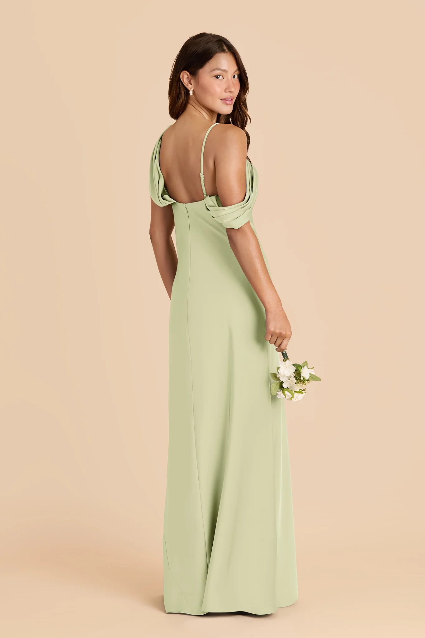 Freya Matte Satin Dress - Pale Pistachio - Image 4
