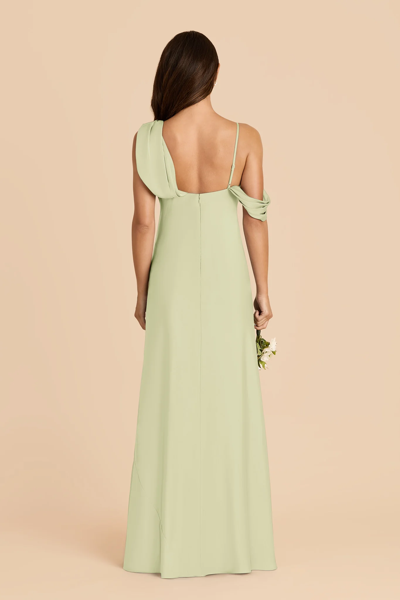Freya Matte Satin Dress - Pale Pistachio - Image 5