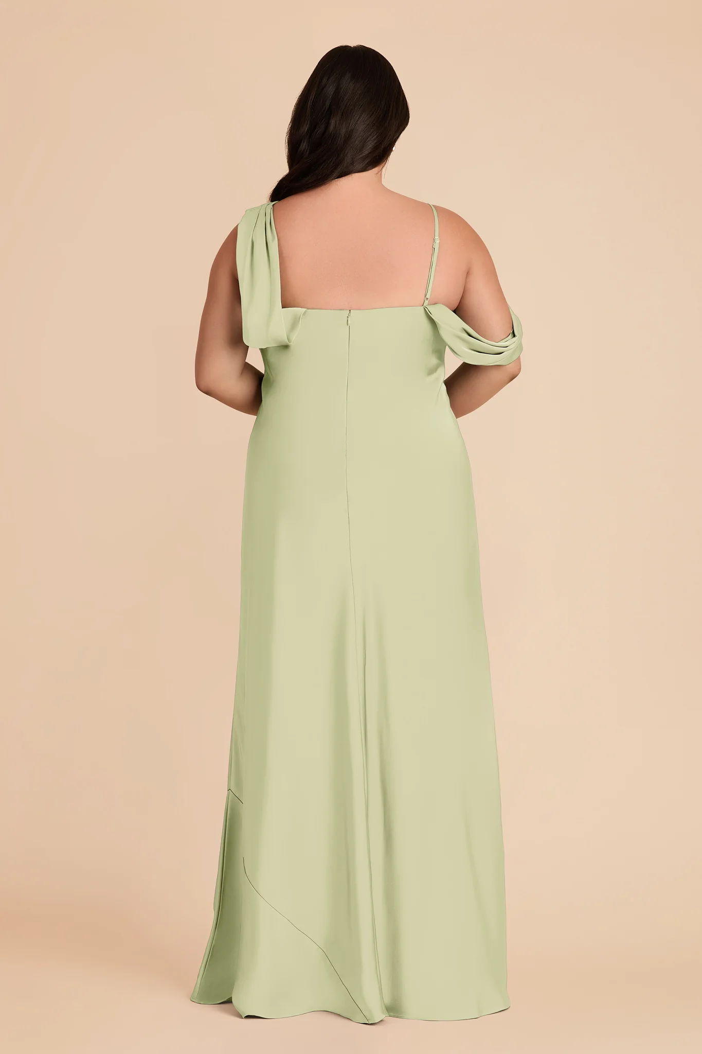 Freya Matte Satin Dress - Pale Pistachio - Image 7