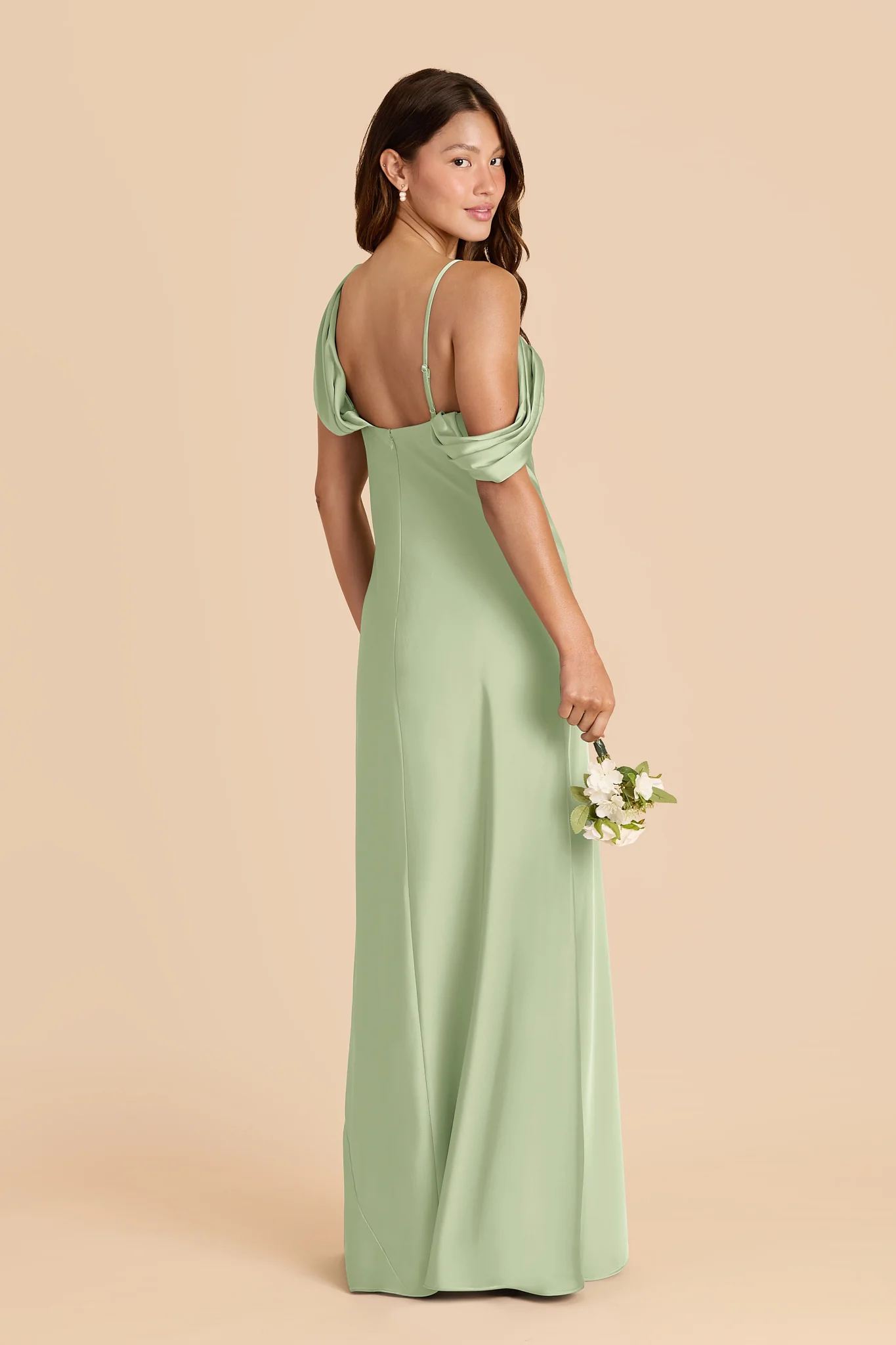 Freya Matte Satin Dress - Pistachio - Image 4