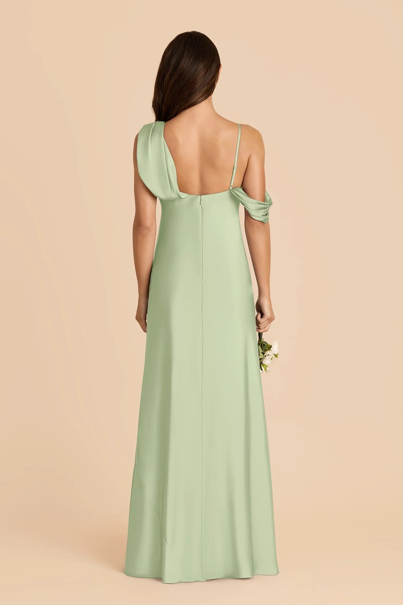 Freya Matte Satin Dress - Pistachio - Image 5