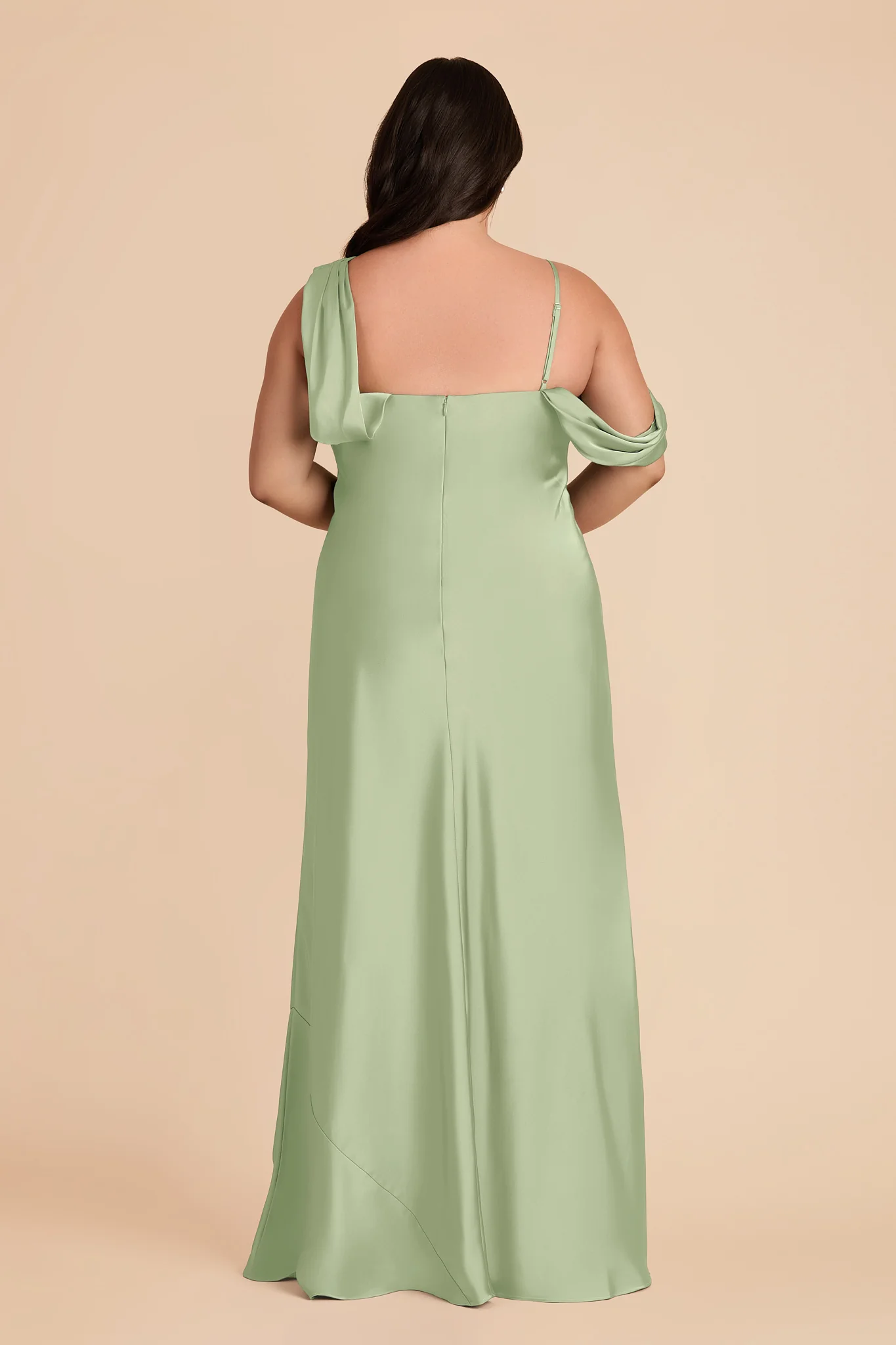 Freya Matte Satin Dress - Pistachio - Image 7
