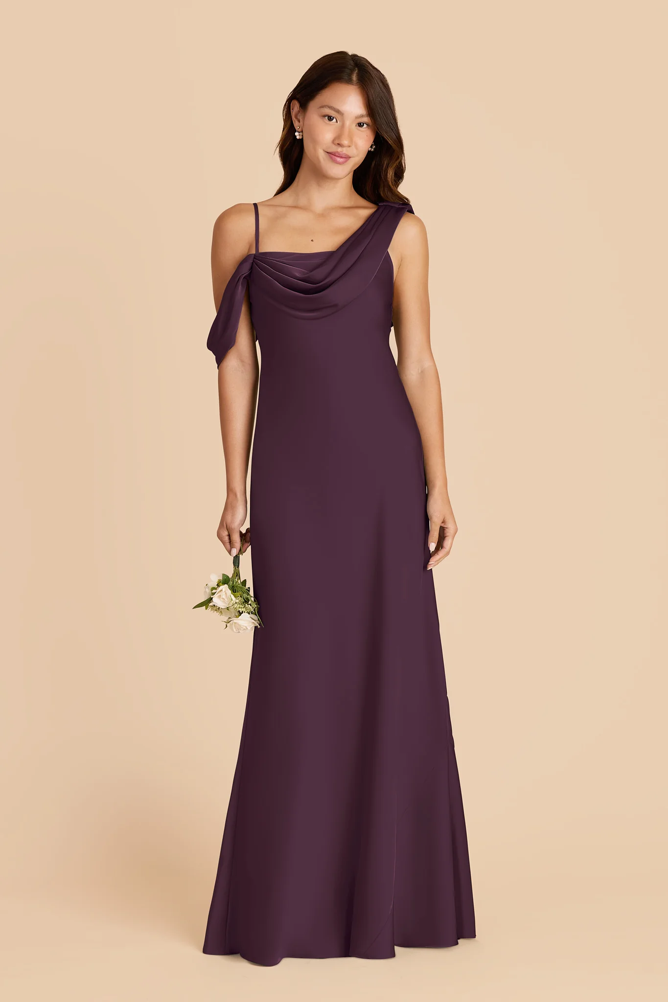 Freya Matte Satin Dress - Plum