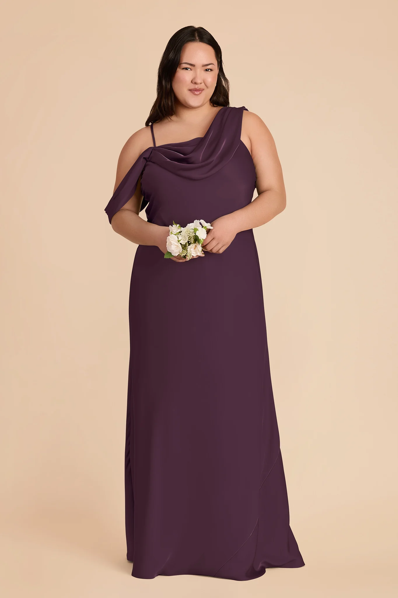 Freya Matte Satin Dress - Plum - Image 2