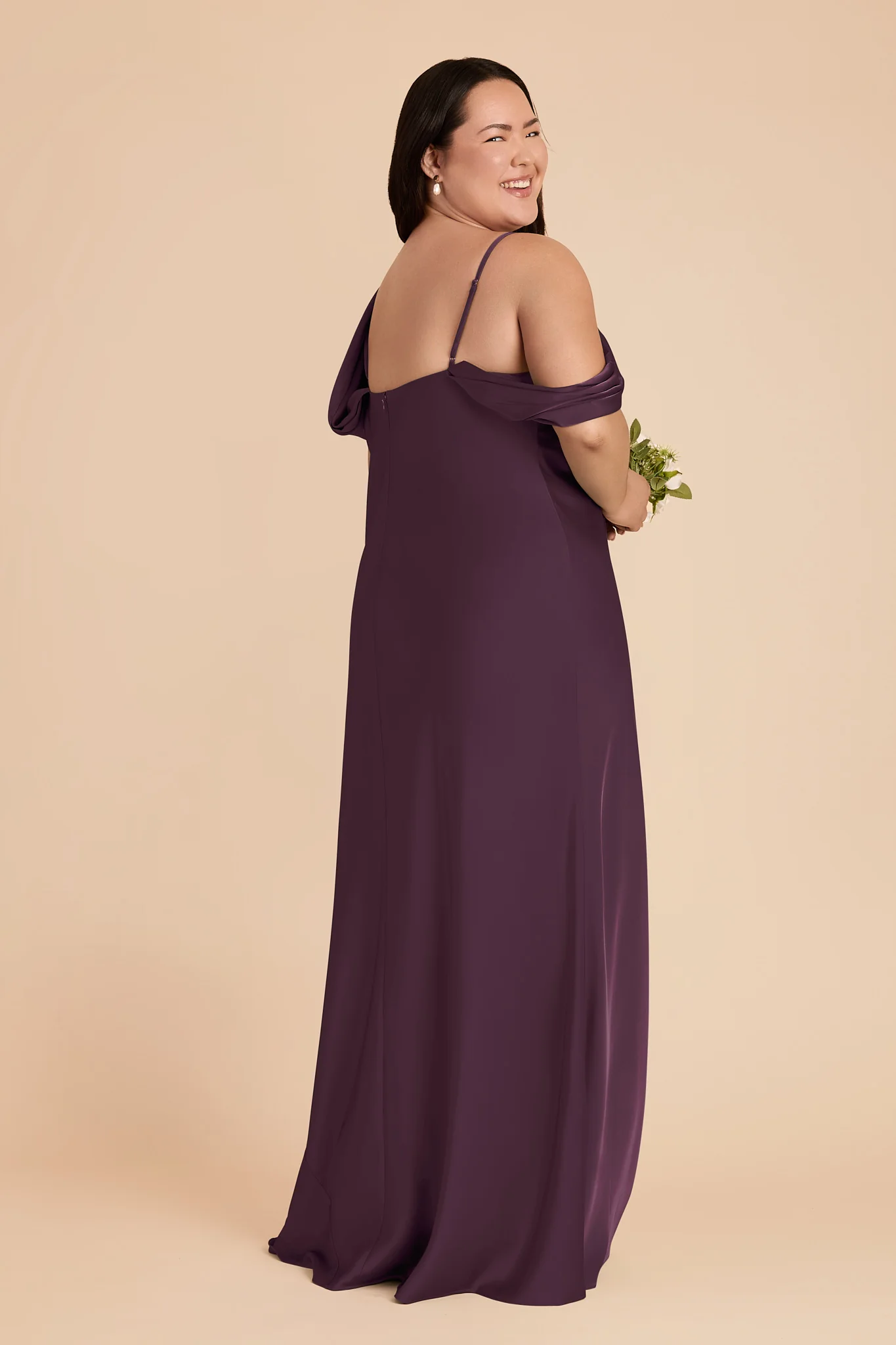 Freya Matte Satin Dress - Plum - Image 6