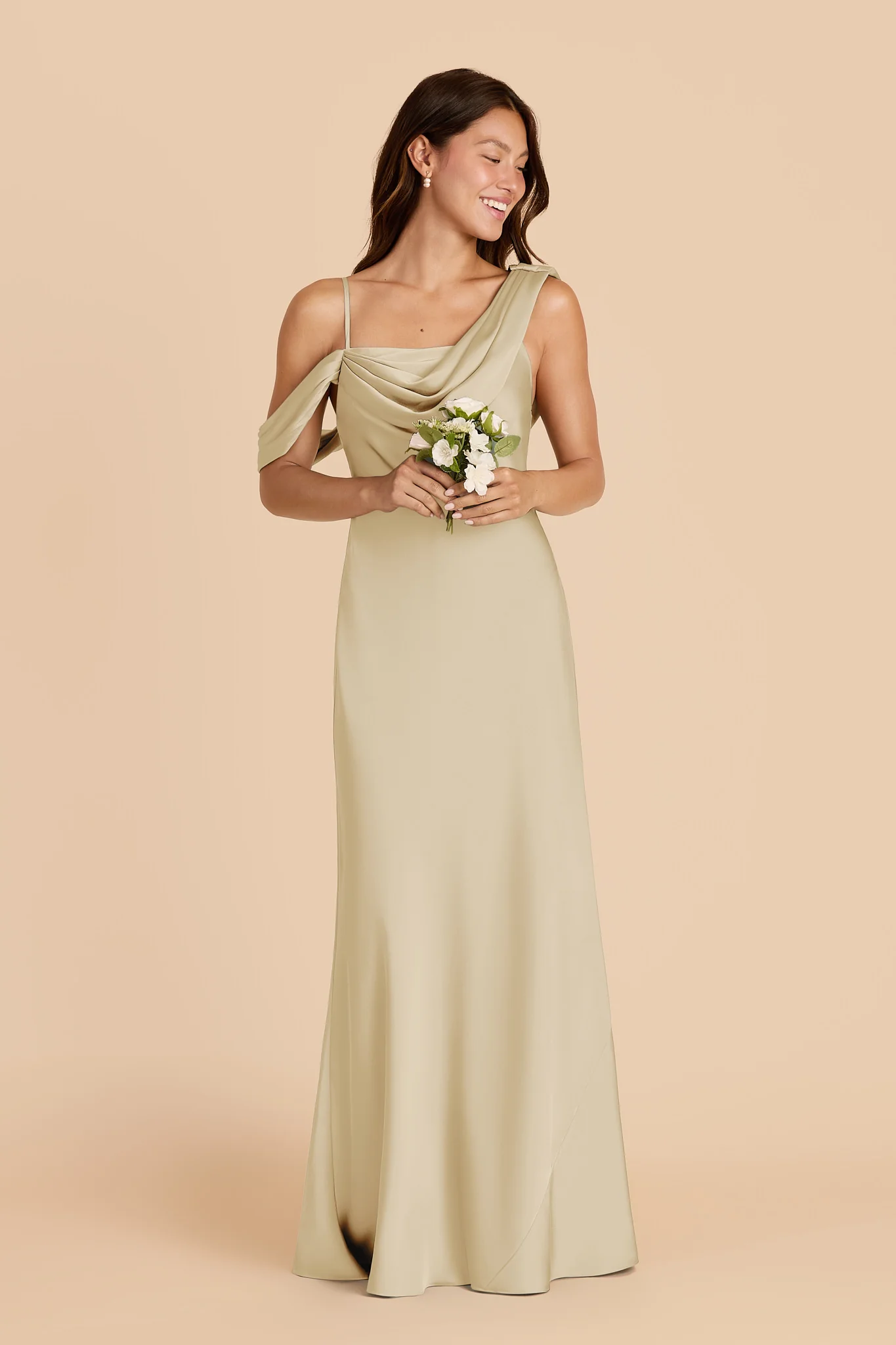 Freya Matte Satin Dress - Prosecco - Image 3