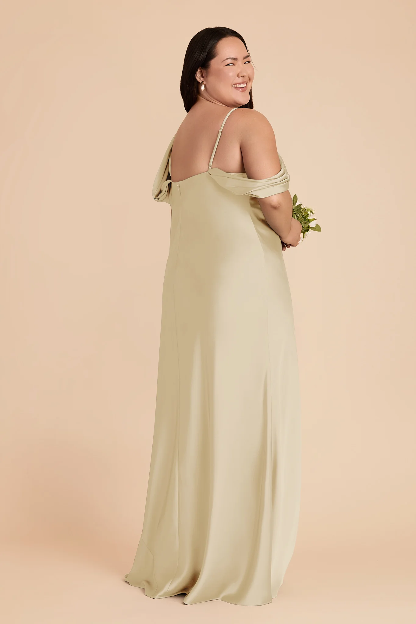 Freya Matte Satin Dress - Prosecco - Image 6