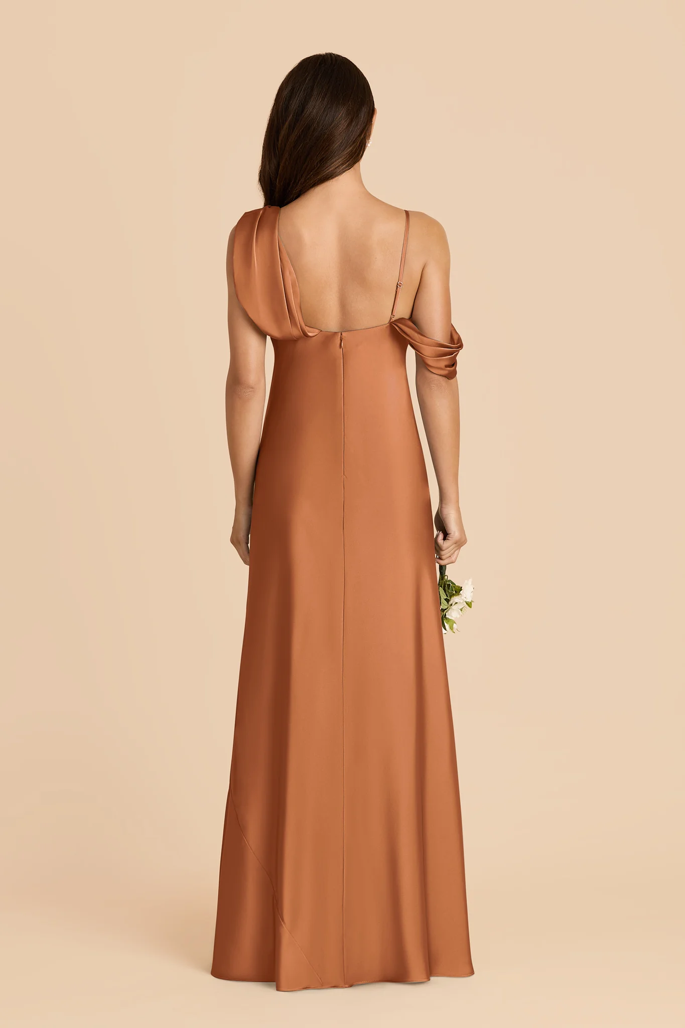 Freya Matte Satin Dress - Rust - Image 5