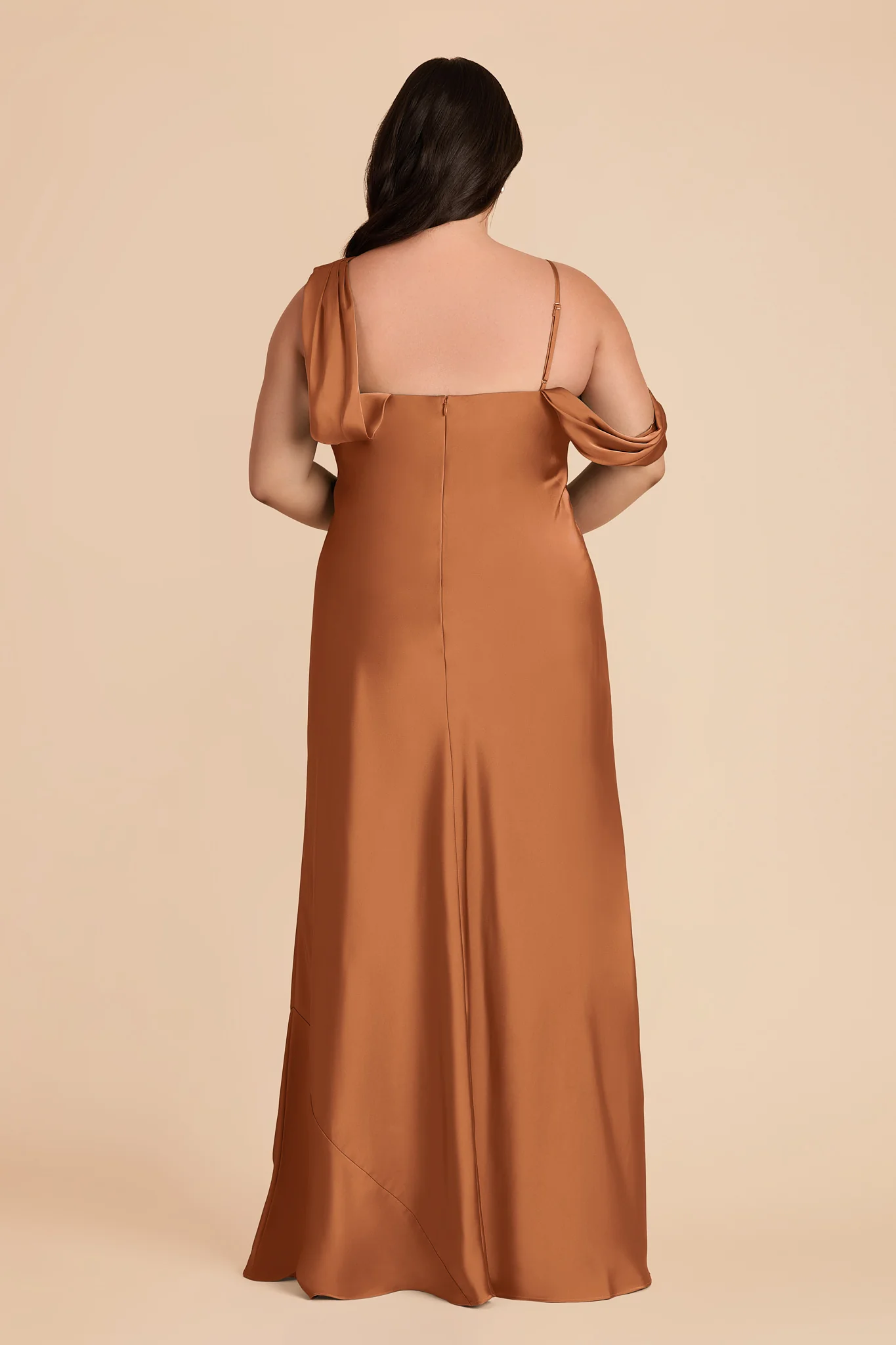 Freya Matte Satin Dress - Rust - Image 7