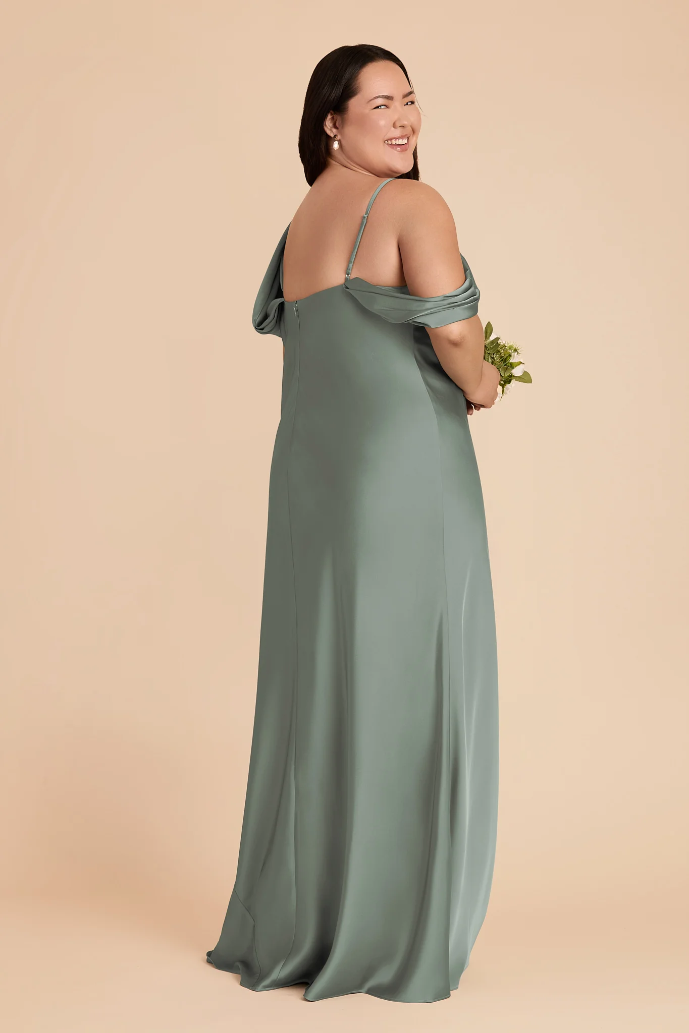 Freya Matte Satin Dress - Sea Glass - Image 6