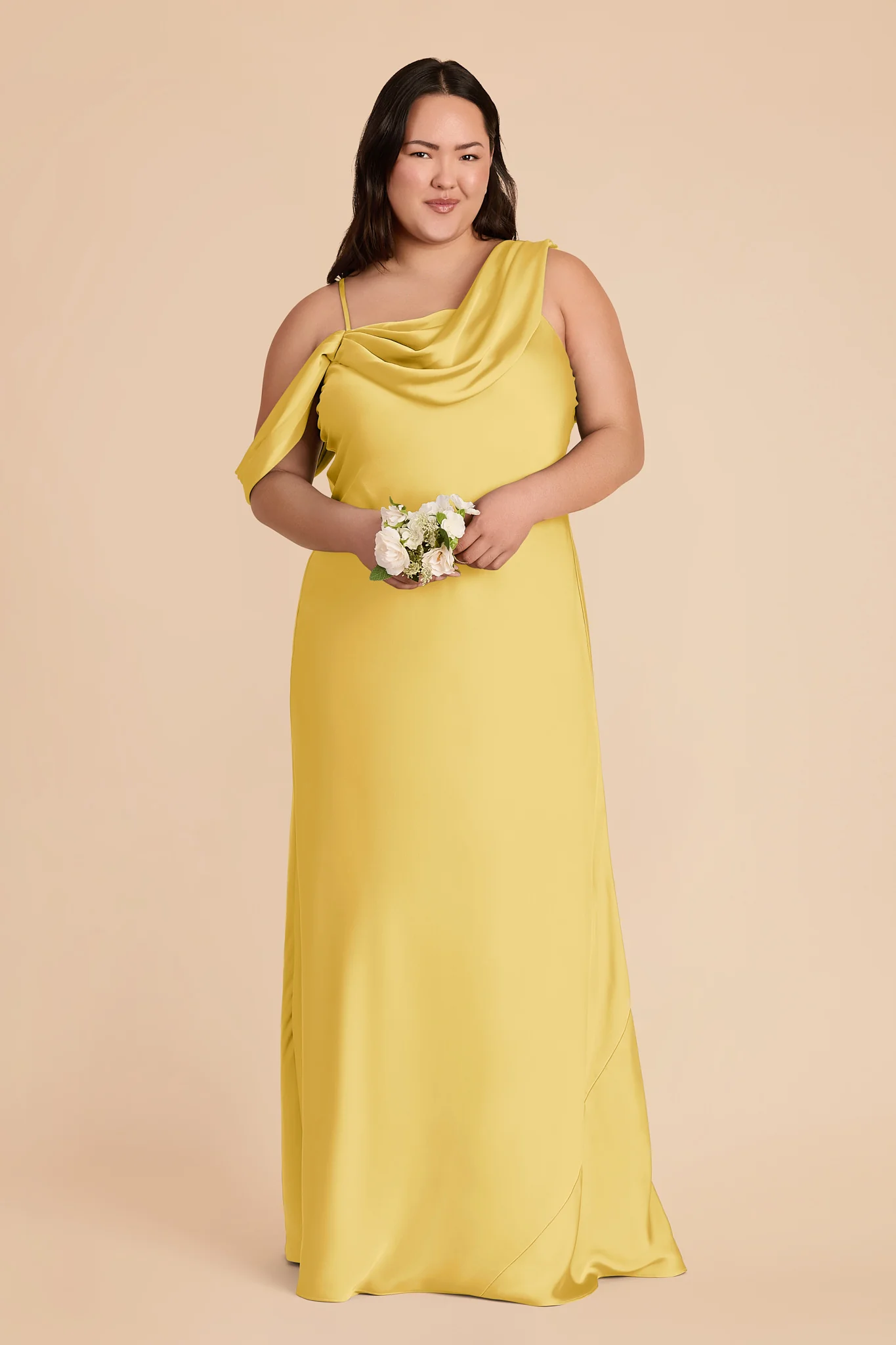 Freya Matte Satin Dress - Sunflower Yellow
