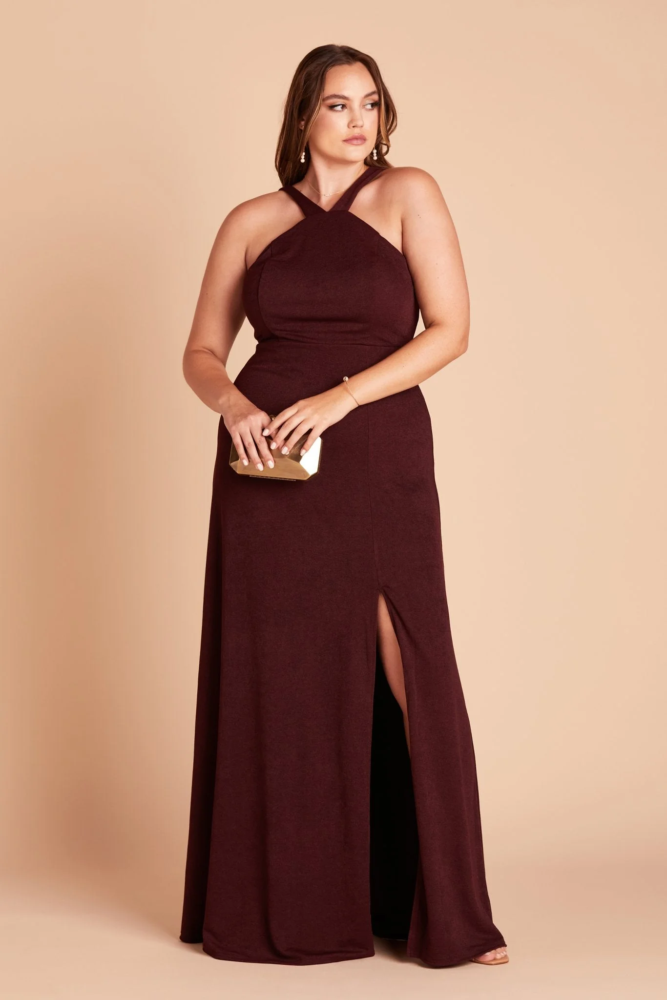 Gene Crepe Dress - Cabernet - Image 10