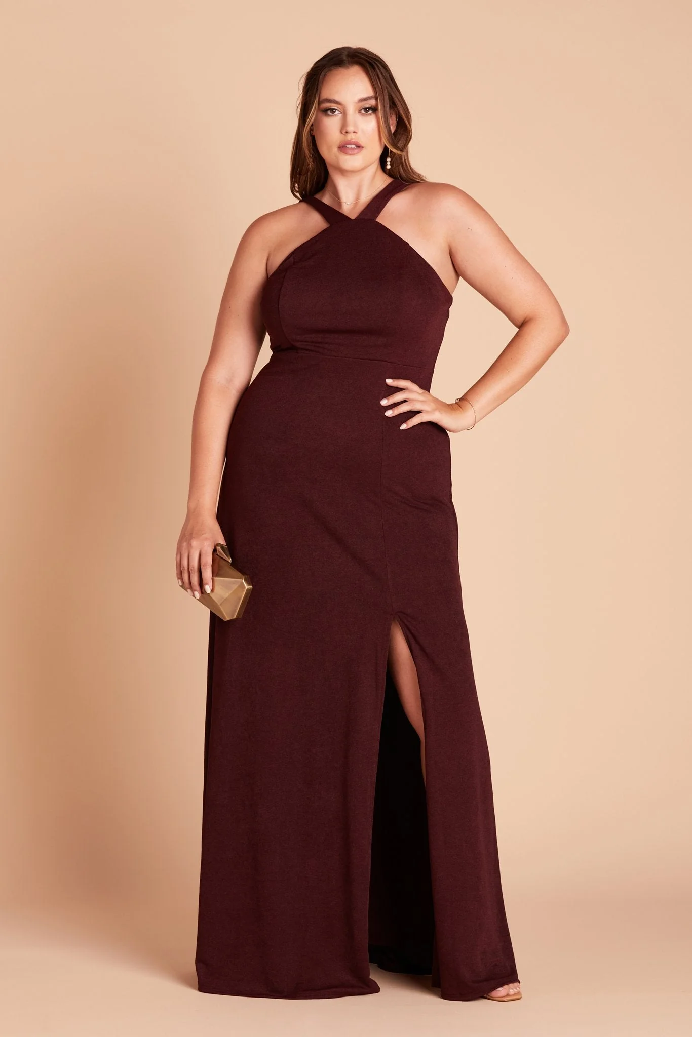 Gene Crepe Dress - Cabernet - Image 2