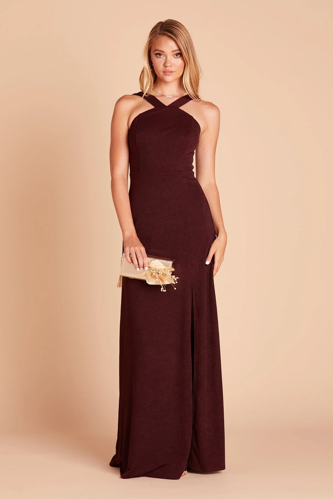 Gene Crepe Dress - Cabernet - Image 5