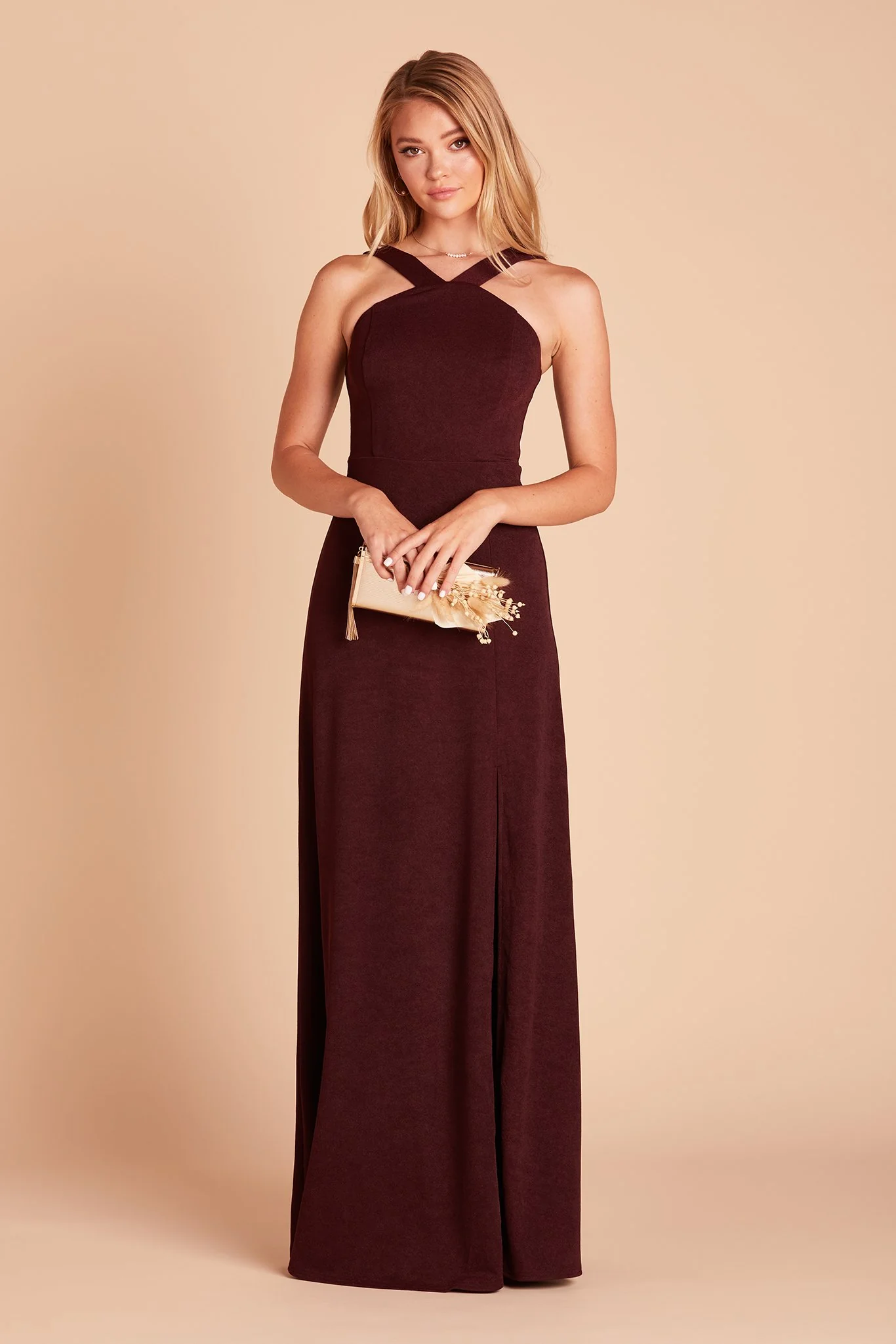 Gene Crepe Dress - Cabernet - Image 7