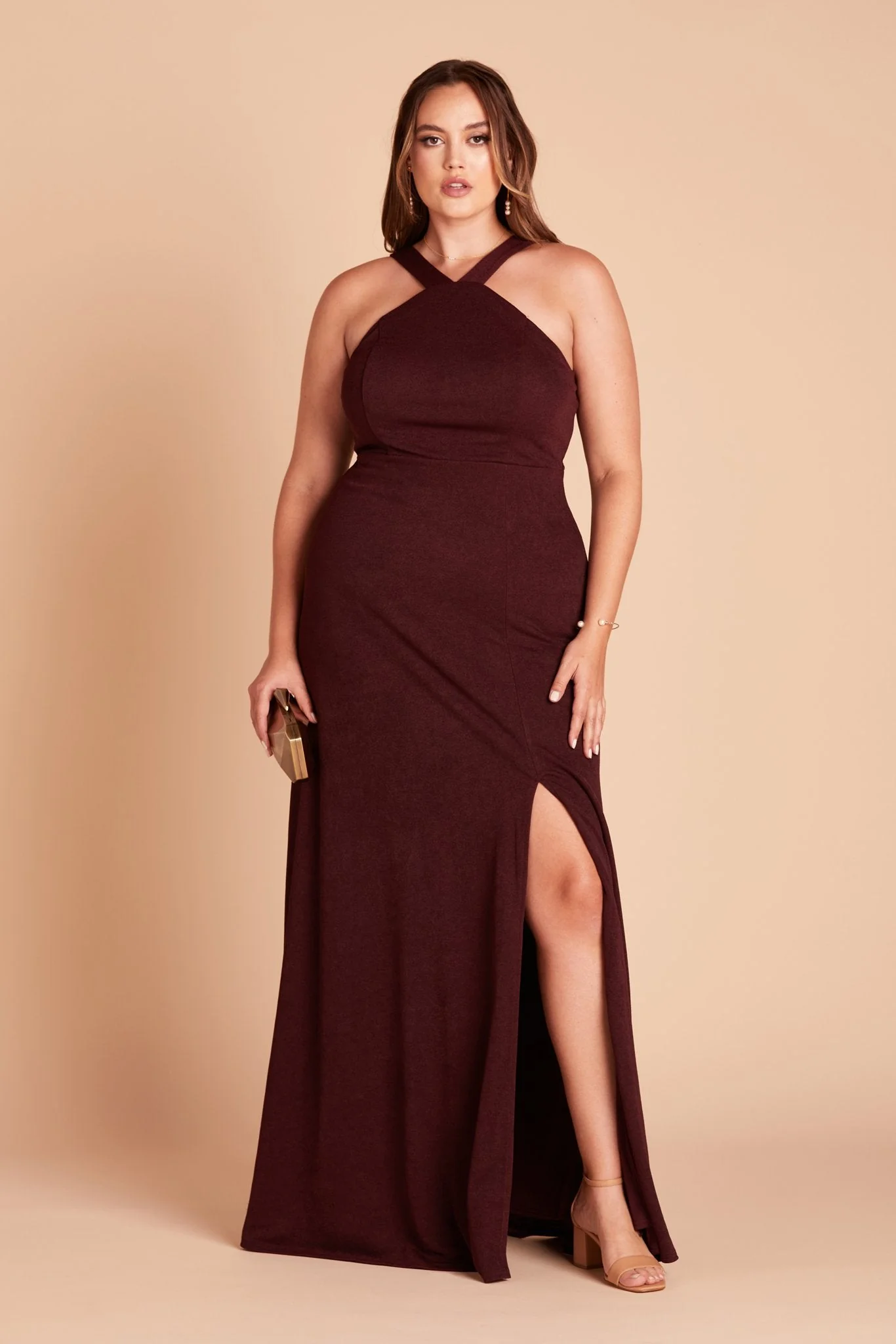 Gene Crepe Dress - Cabernet - Image 9