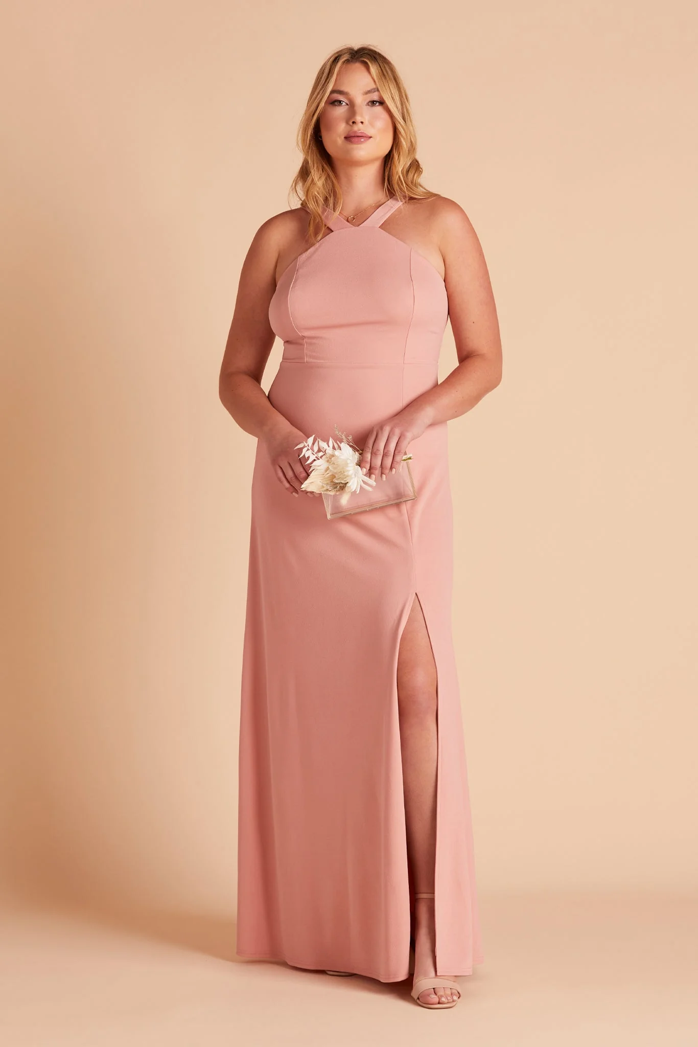 Gene Crepe Dress - Dusty Rose - Image 12