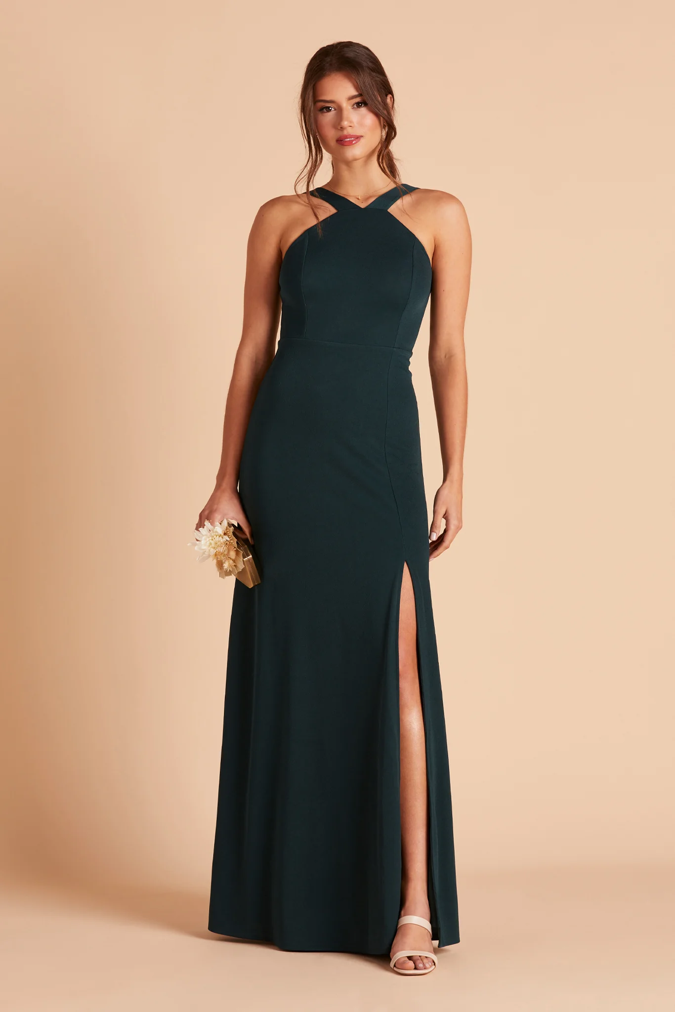 Gene Crepe Dress - Emerald - Image 3