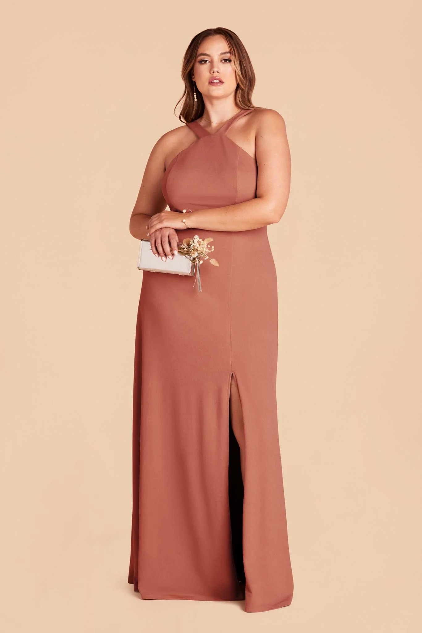 Gene Crepe Dress - Terracotta - Image 7