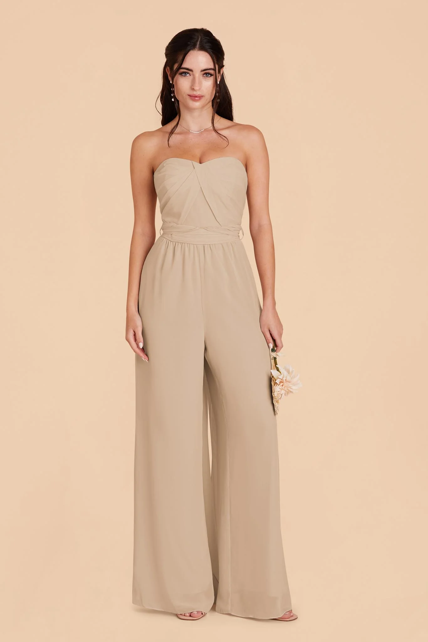 Gigi Chiffon Jumpsuit - Almond