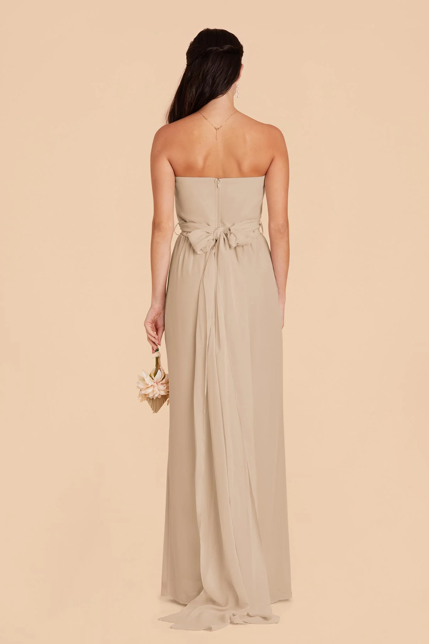 Gigi Chiffon Jumpsuit - Almond - Image 8