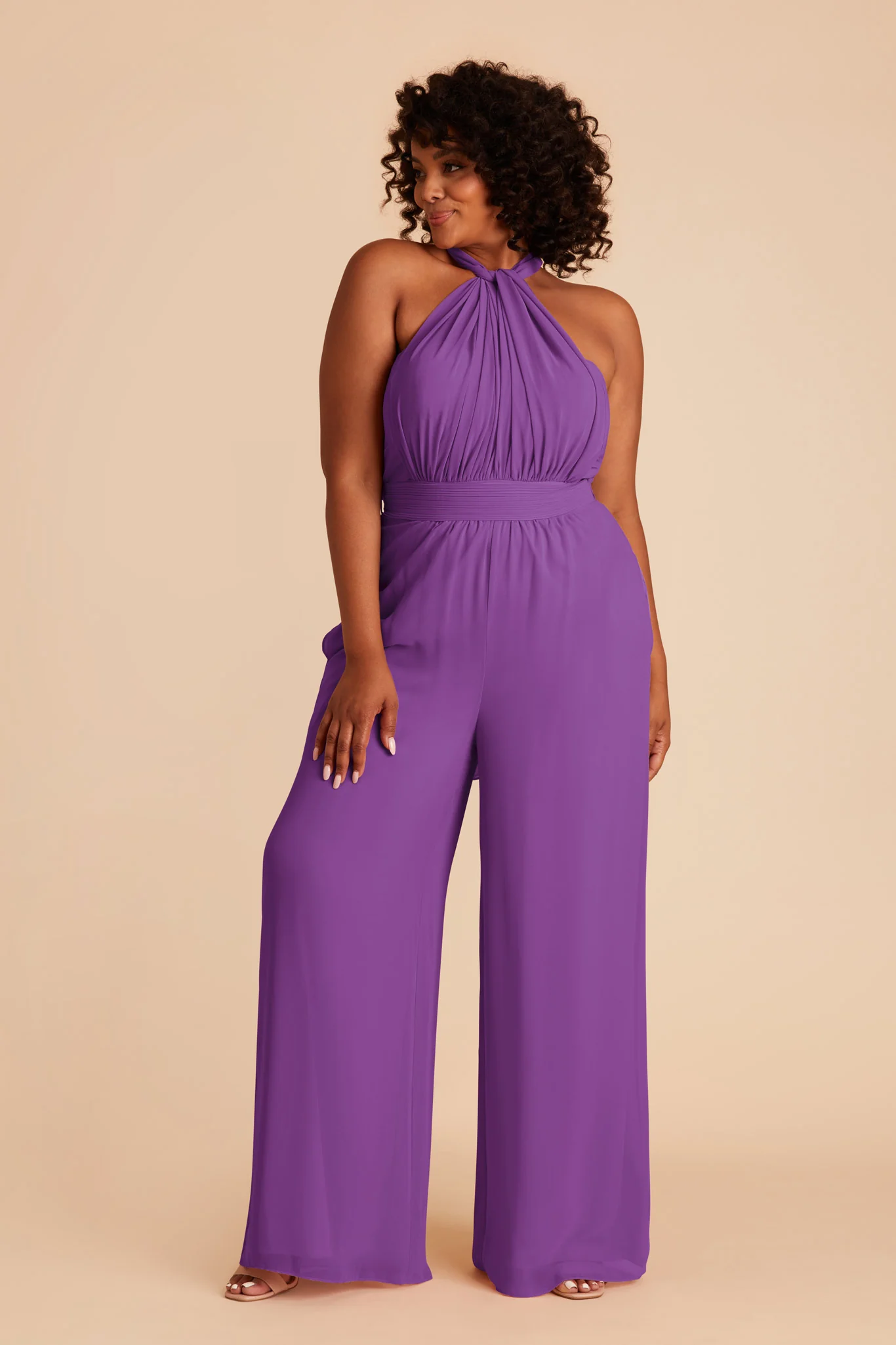 Gigi Chiffon Jumpsuit - Amethyst - Image 6
