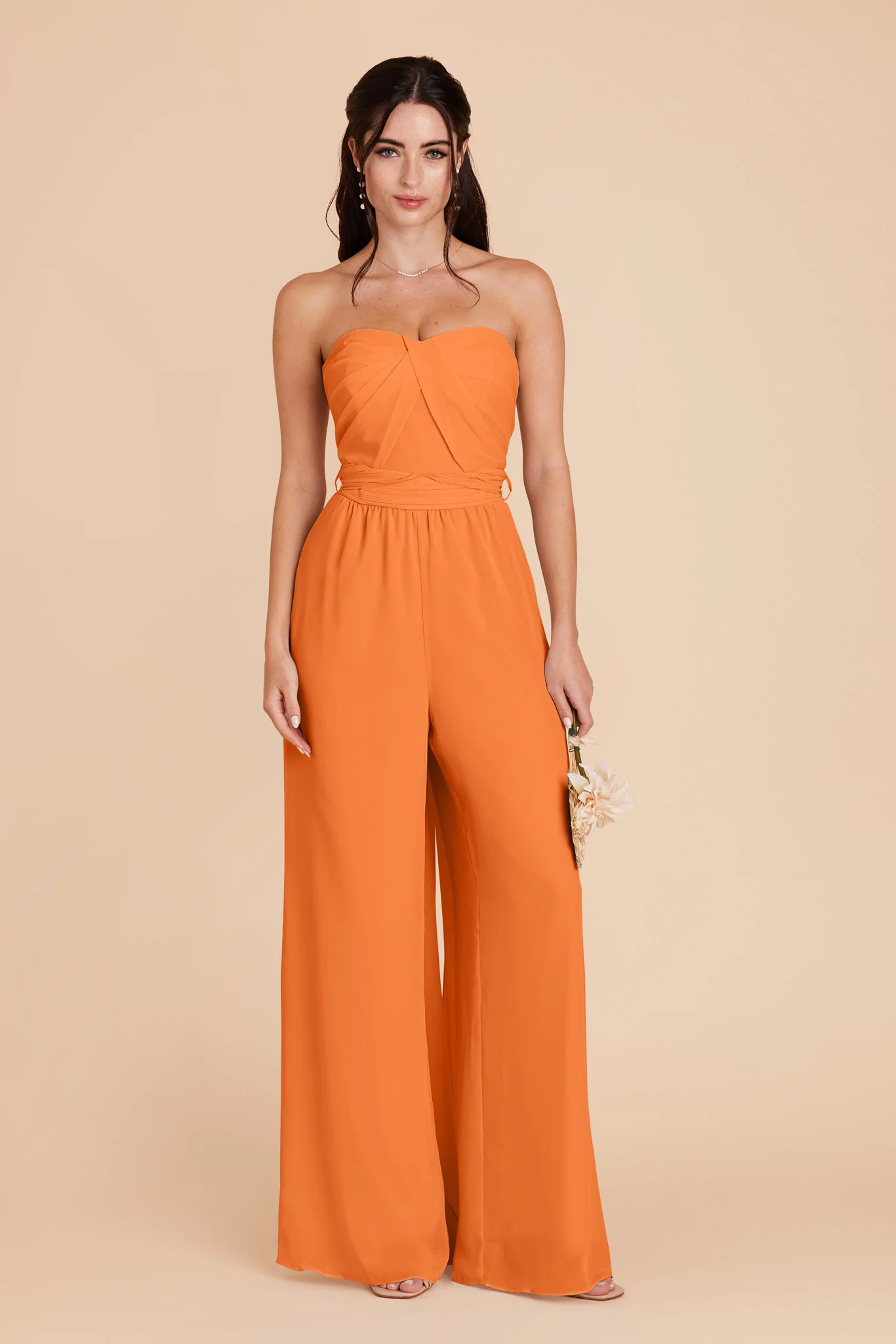 Gigi Chiffon Jumpsuit - Apricot - Image 3