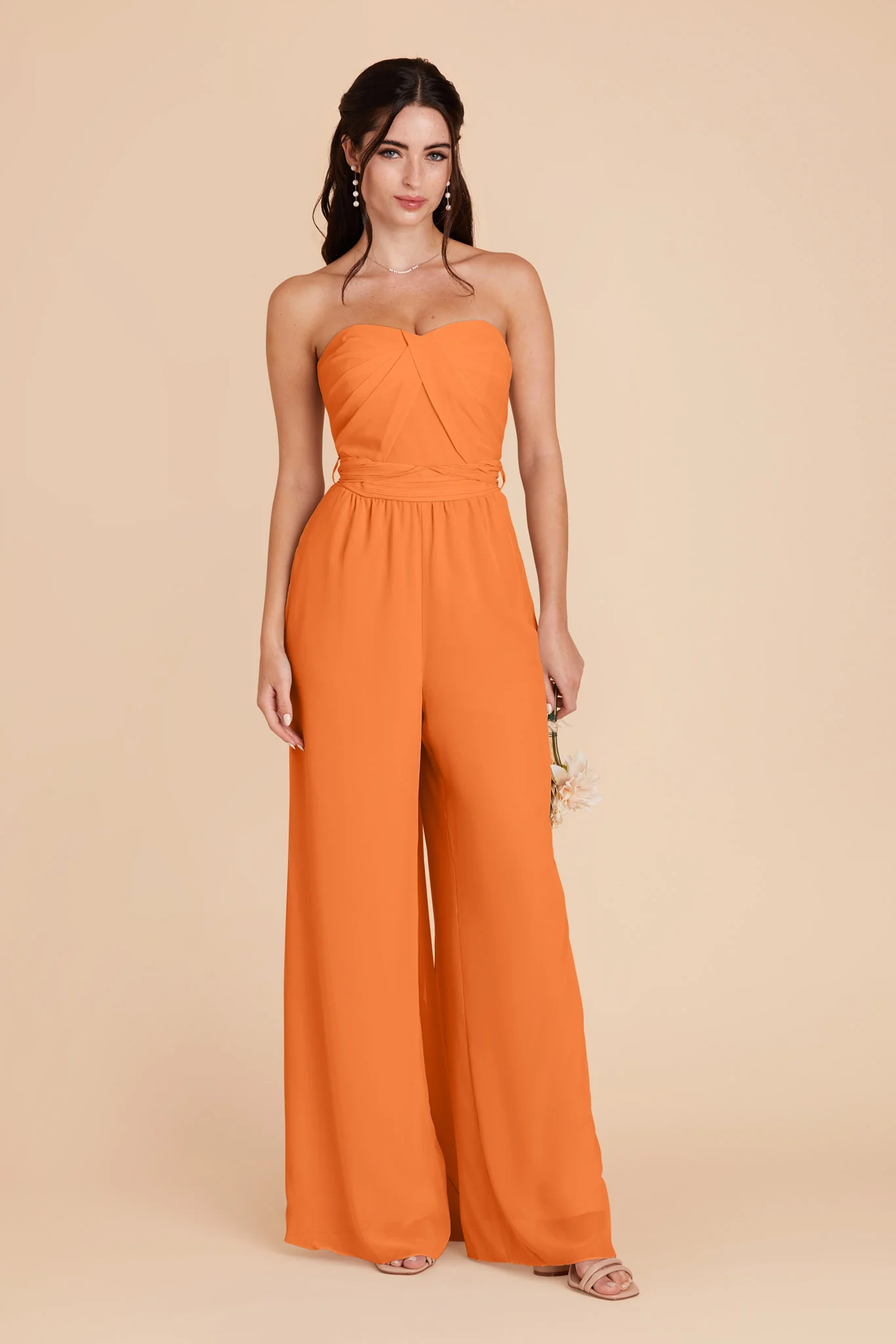 Gigi Chiffon Jumpsuit - Apricot - Image 4