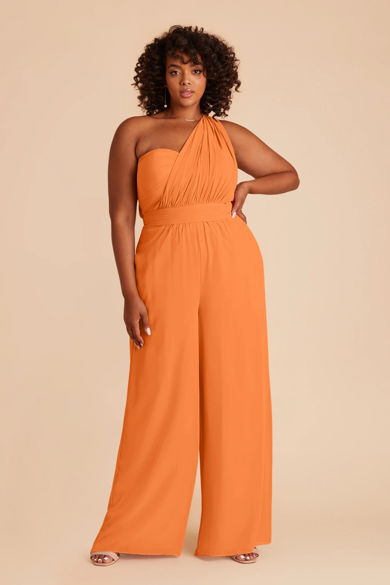 Gigi Chiffon Jumpsuit - Apricot - Image 5