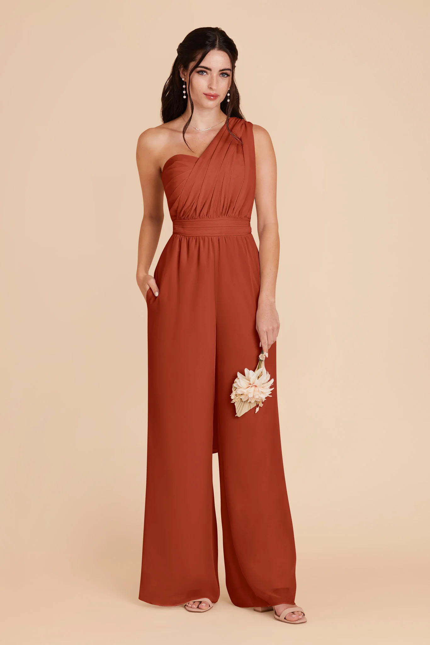 Gigi Chiffon Jumpsuit - Auburn - Image 4