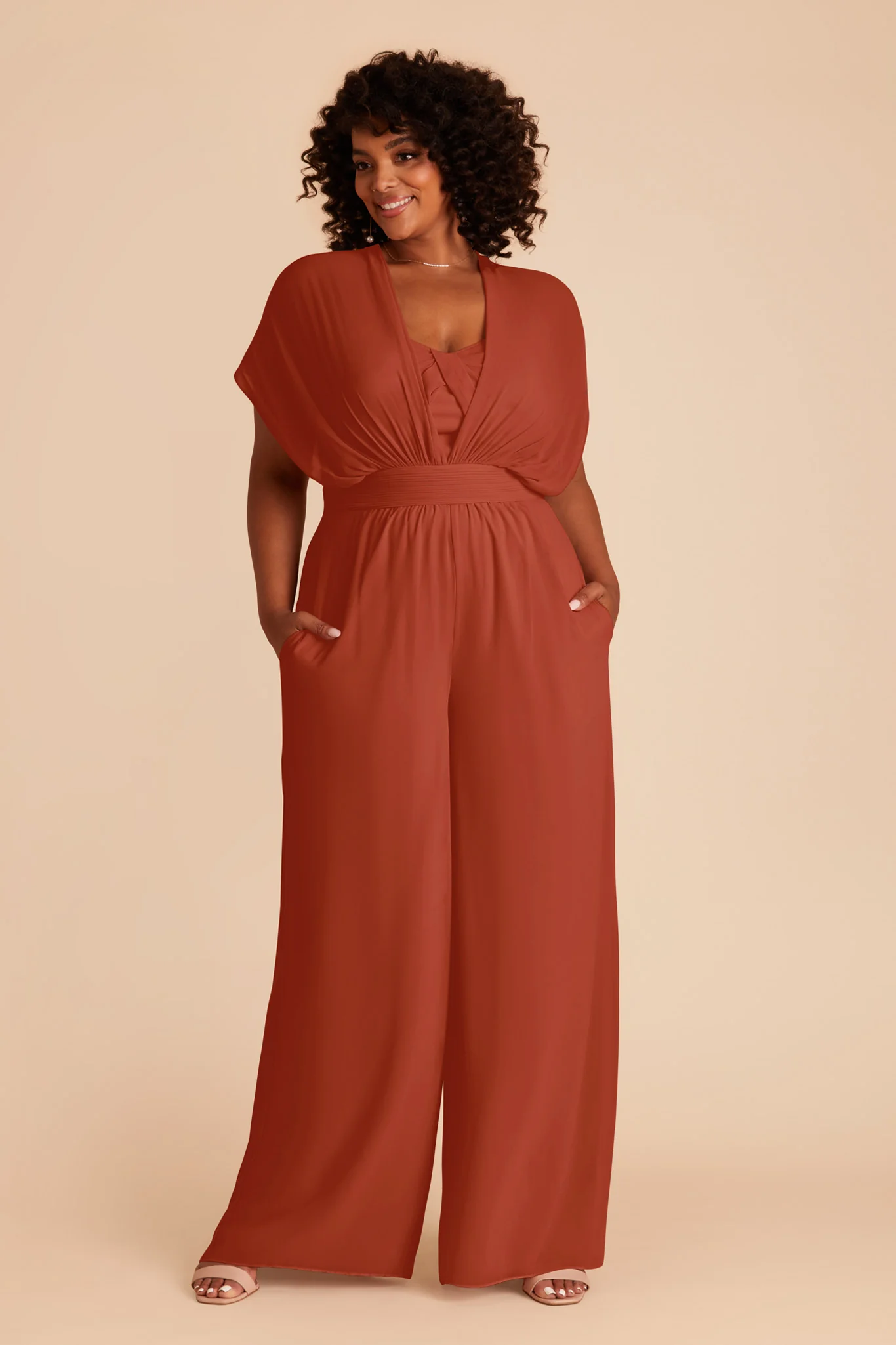 Gigi Chiffon Jumpsuit - Auburn - Image 8